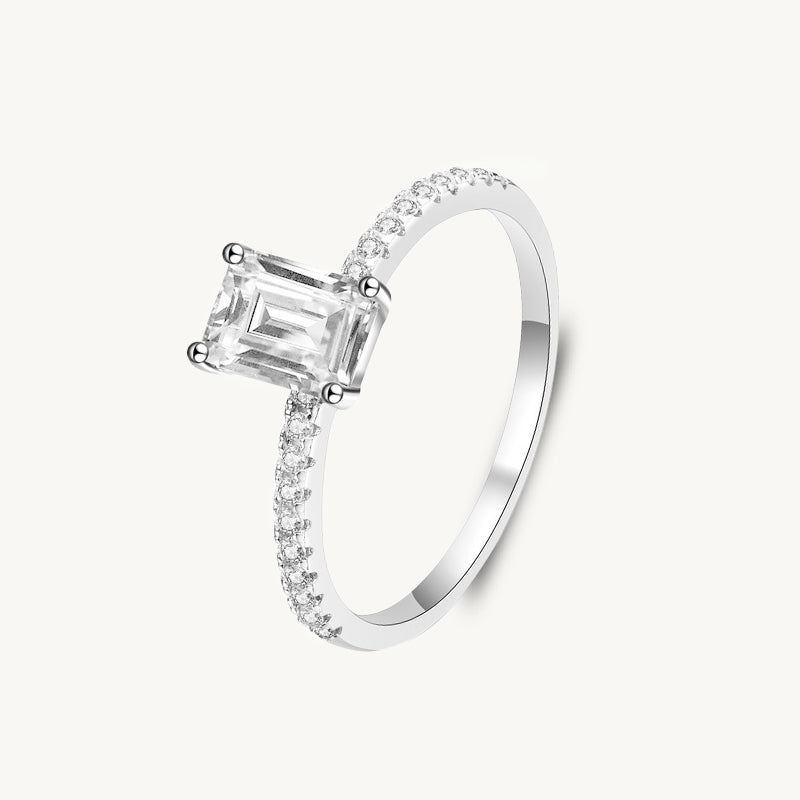 1ct The Classic Emerald Moissanite Diamond Engagement Ring - Camile & Stone