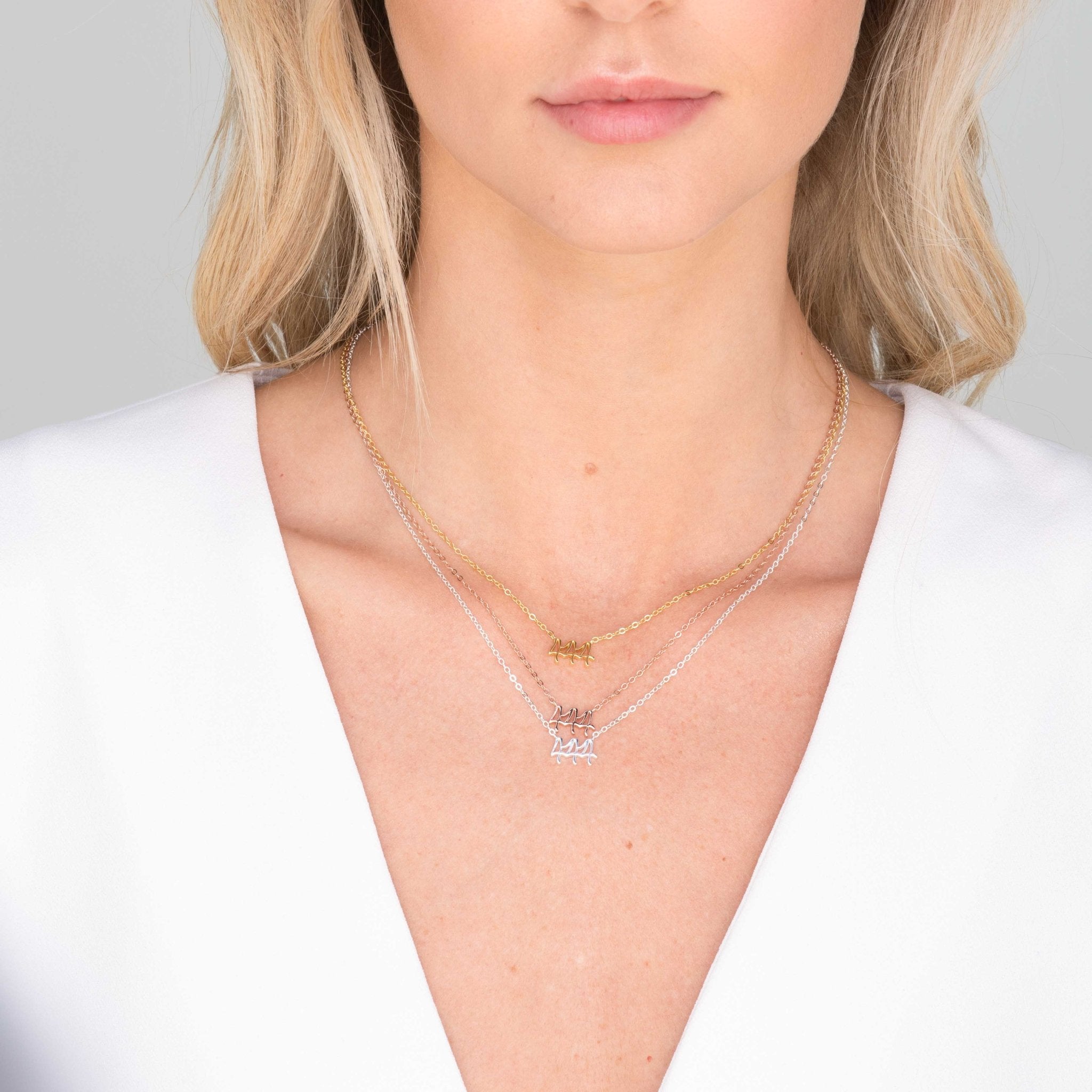 444 Angel Number Pendant Necklace - Camile & Stone