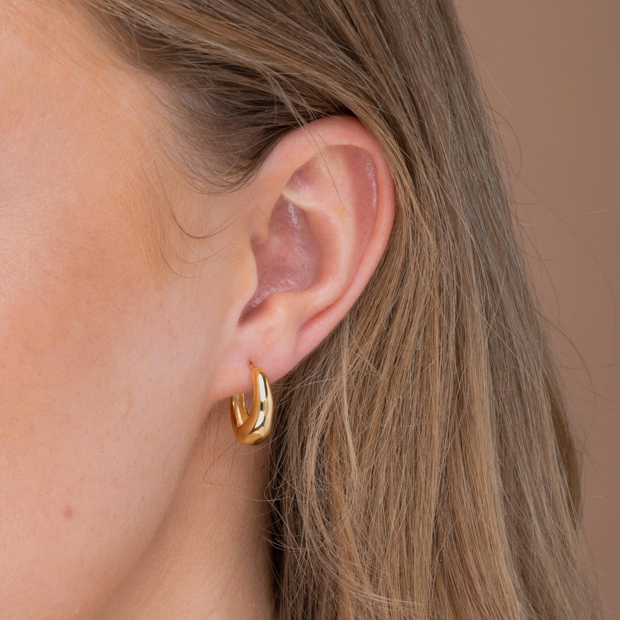 C Shape Huggie Earrings