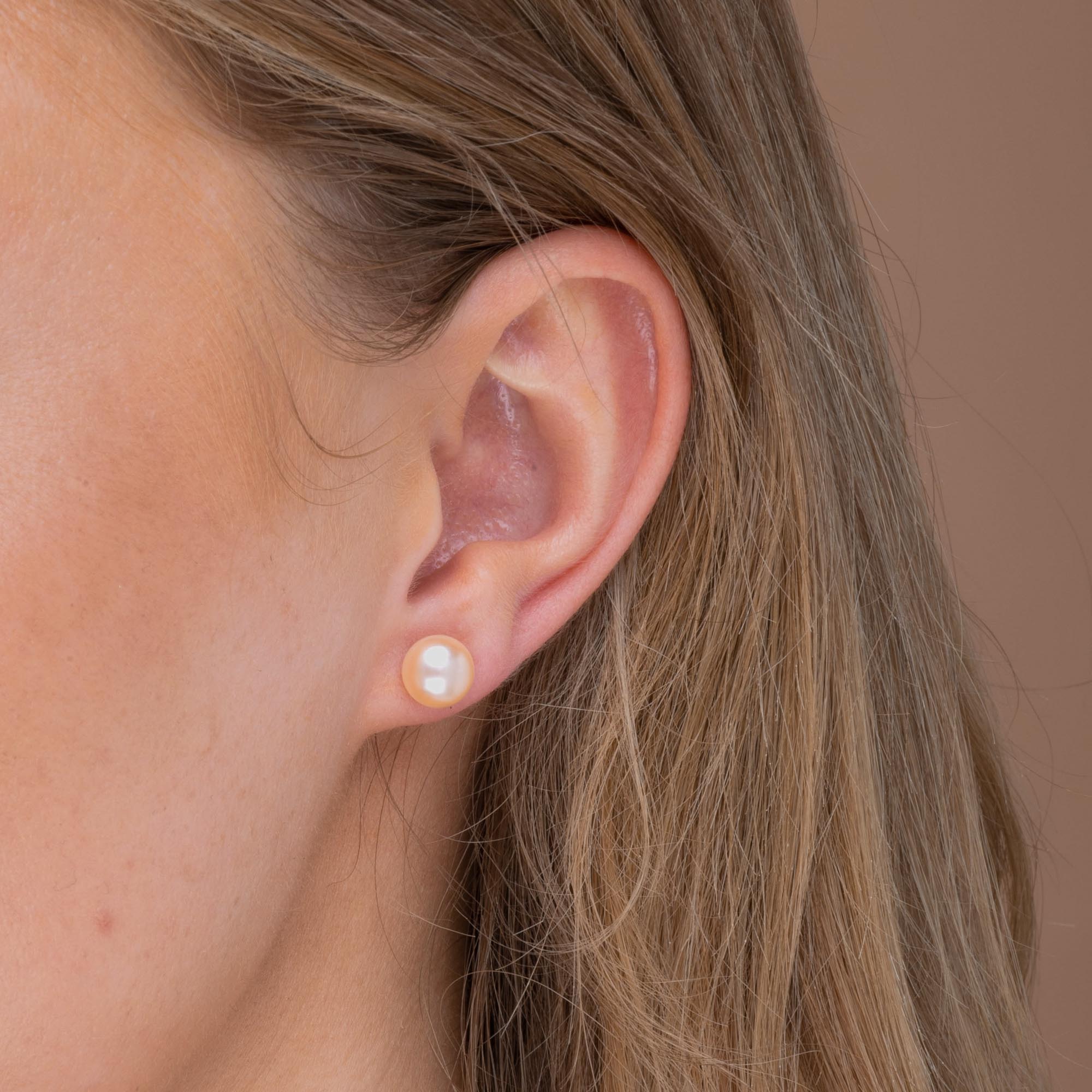 Freshwater Orange Pearl Studs