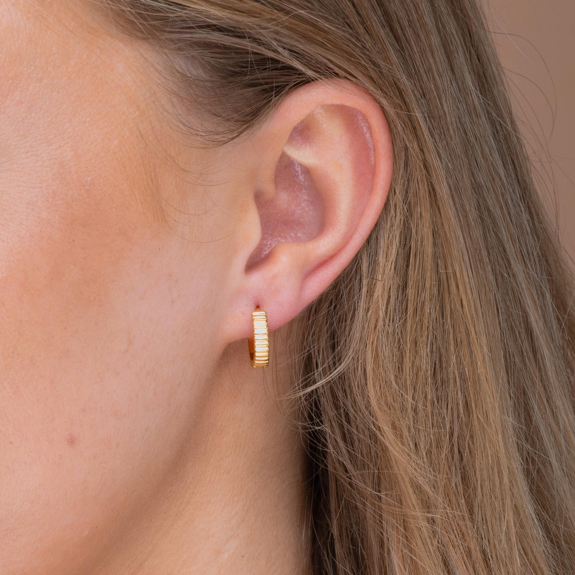 Ridges Huggie Earrings