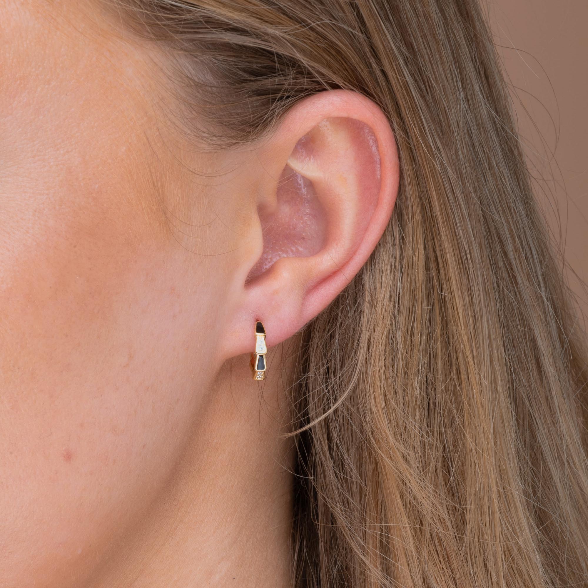 Black Onyx Spark Sapphire Hoops