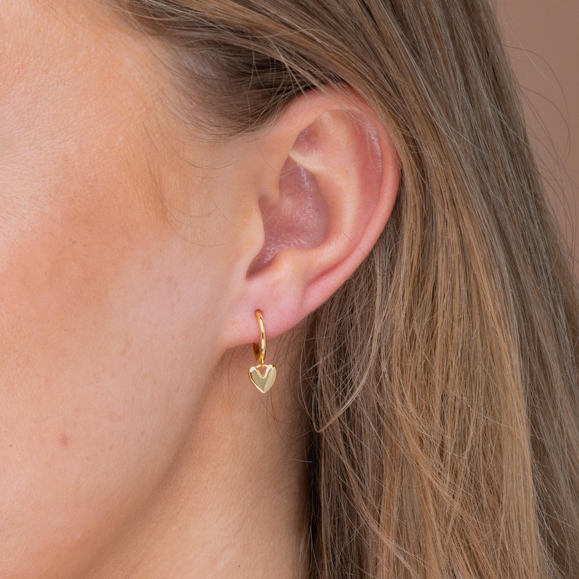 Heart Huggie Hoop Earrings