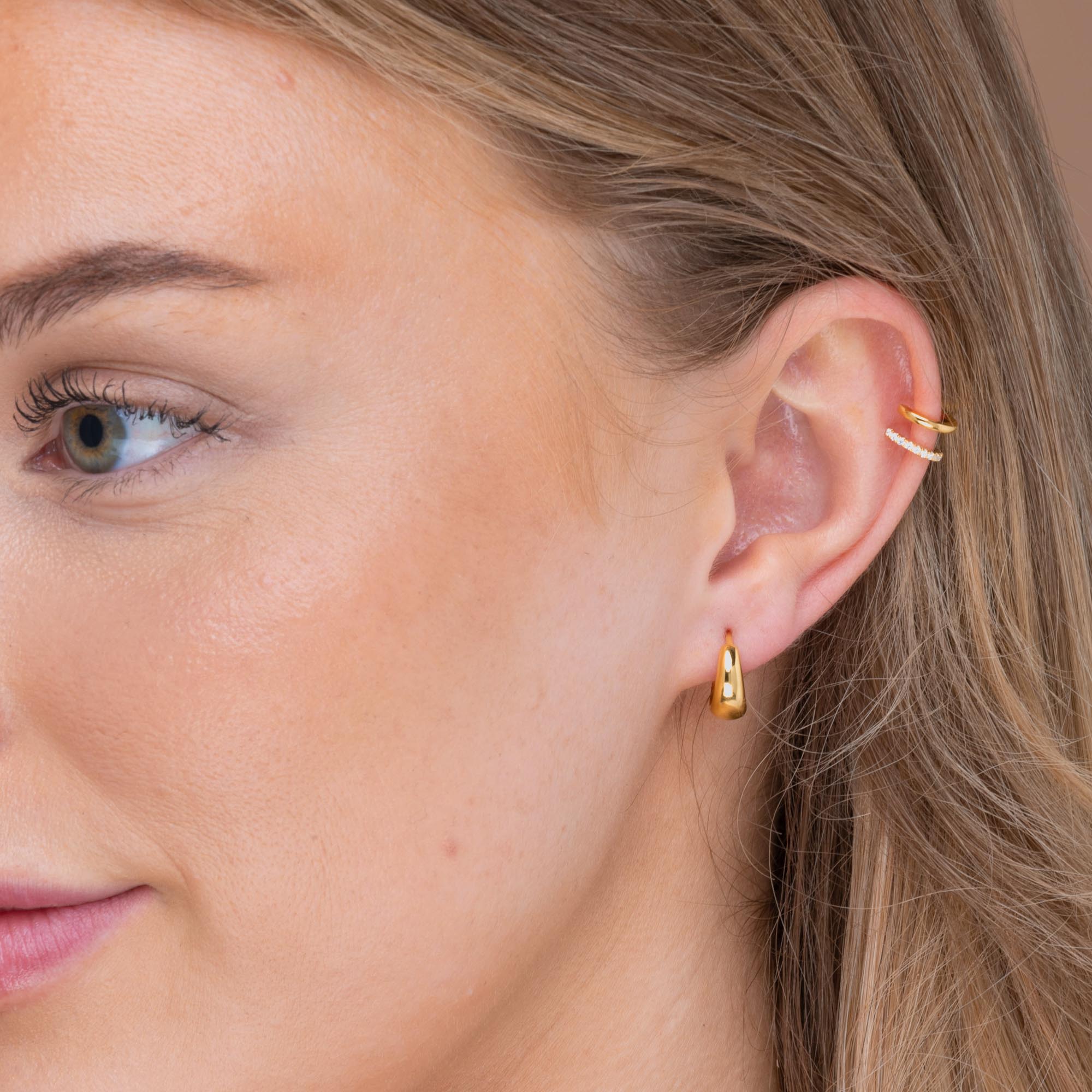 Double Sapphire Cuff Earrings