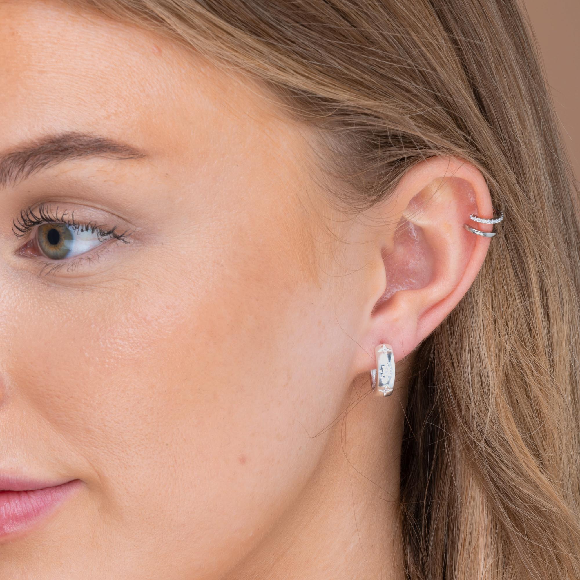 Double Sapphire Cuff Earrings