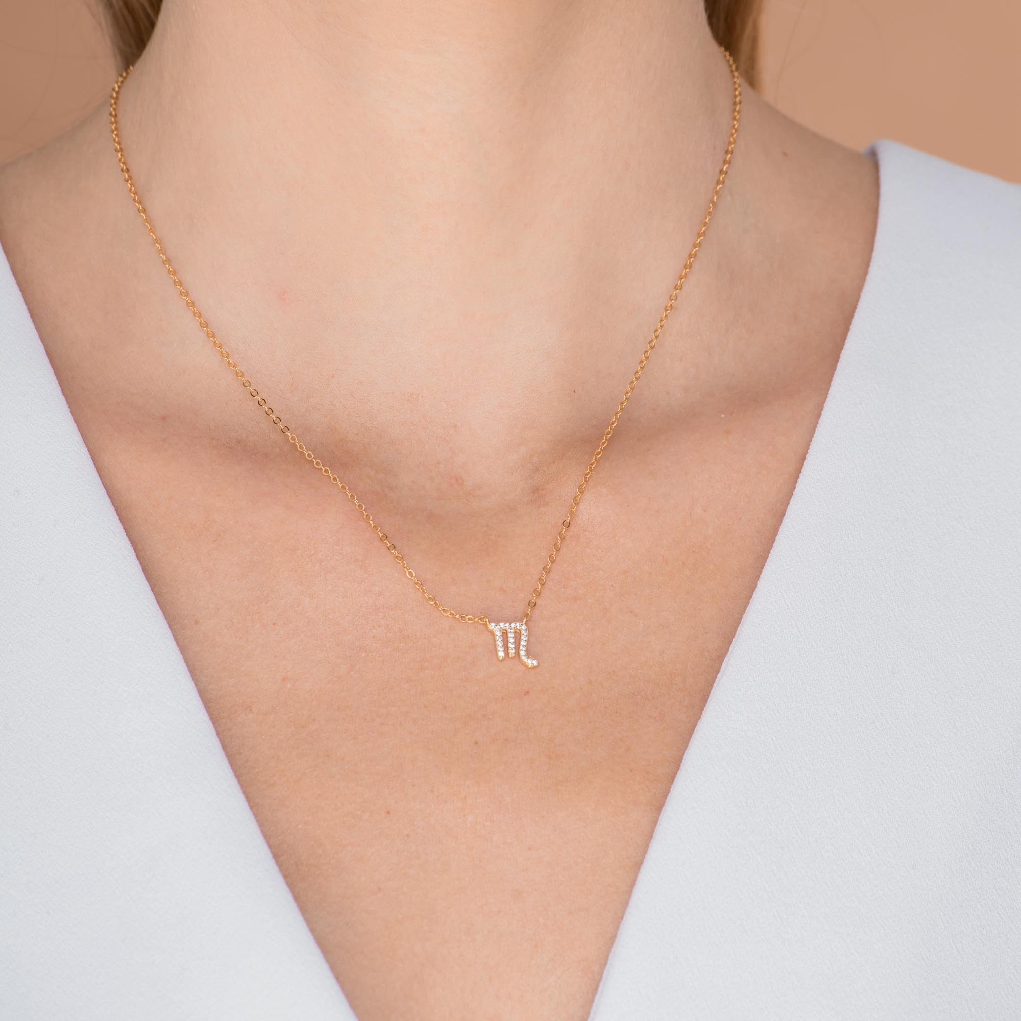 Scorpio Sapphire Charm Zodiac Star Sign Necklace