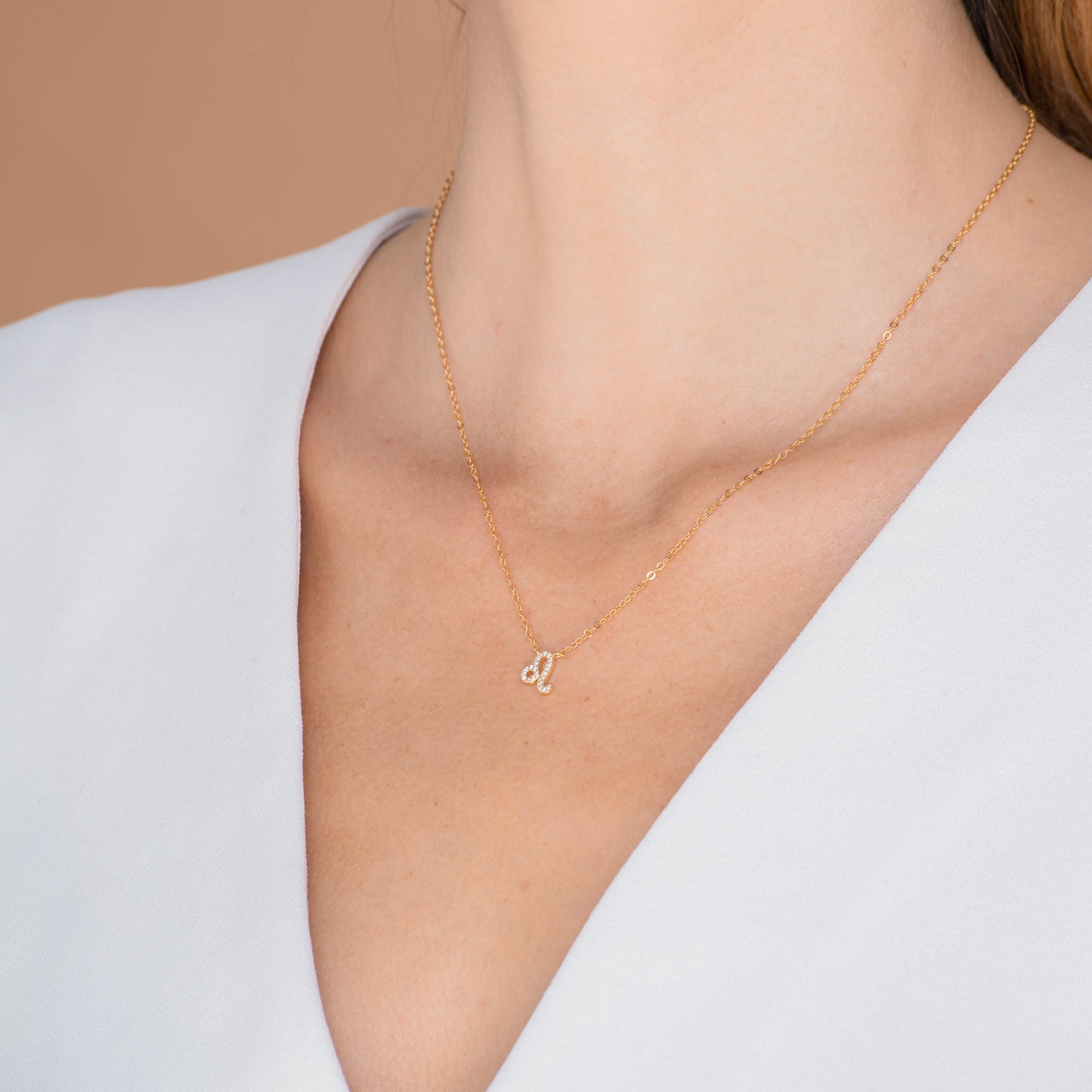 Leo Sapphire Charm Zodiac Star Sign Necklace