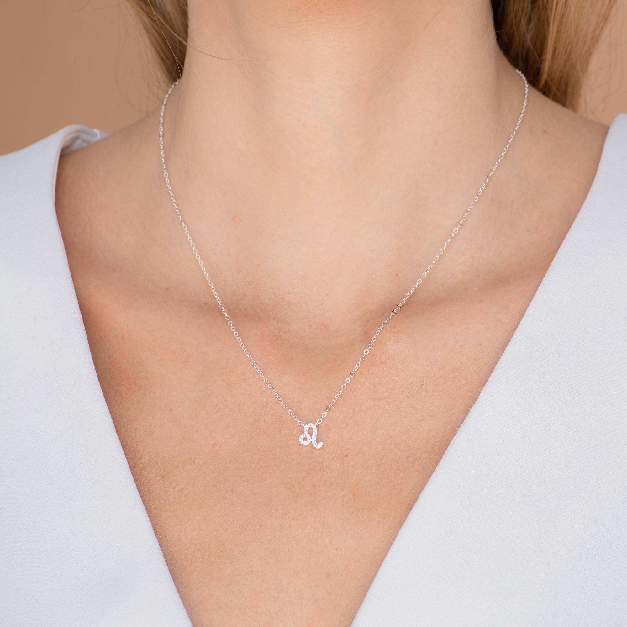 Leo Sapphire Charm Zodiac Star Sign Necklace