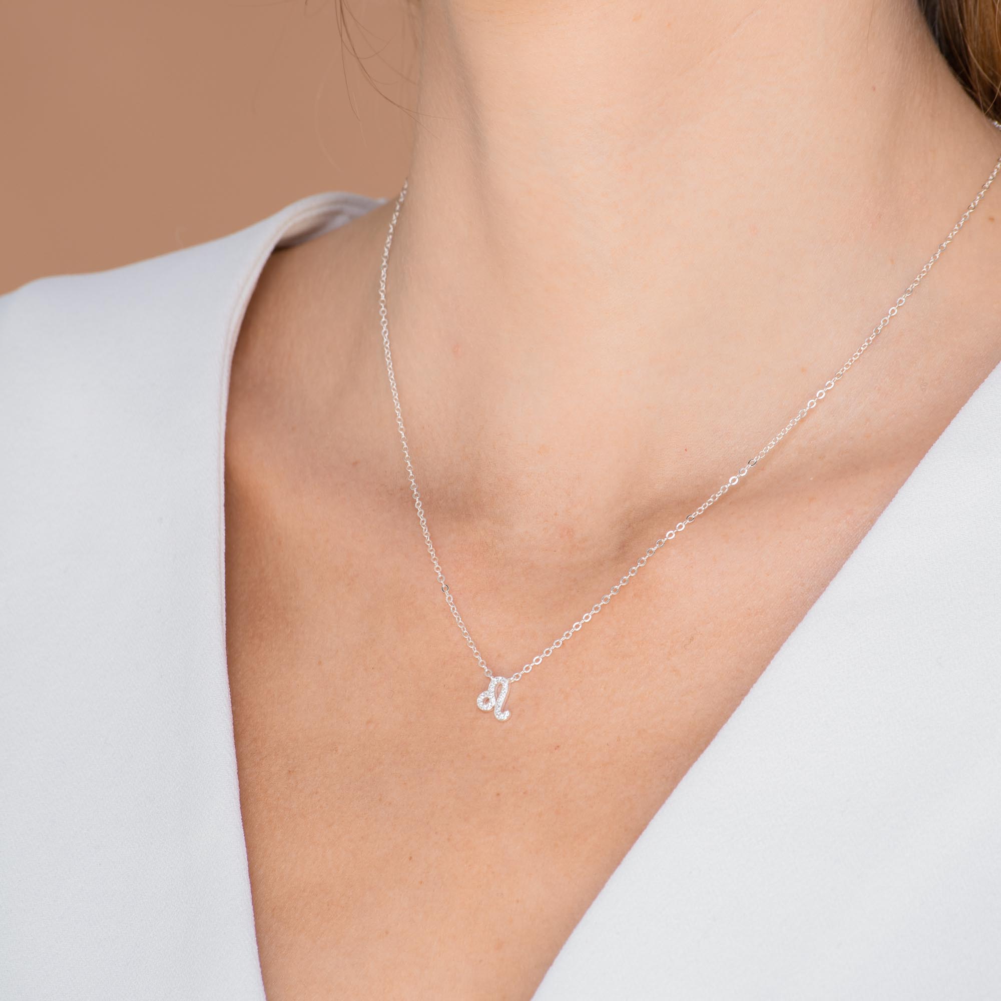 Leo Sapphire Charm Zodiac Star Sign Necklace