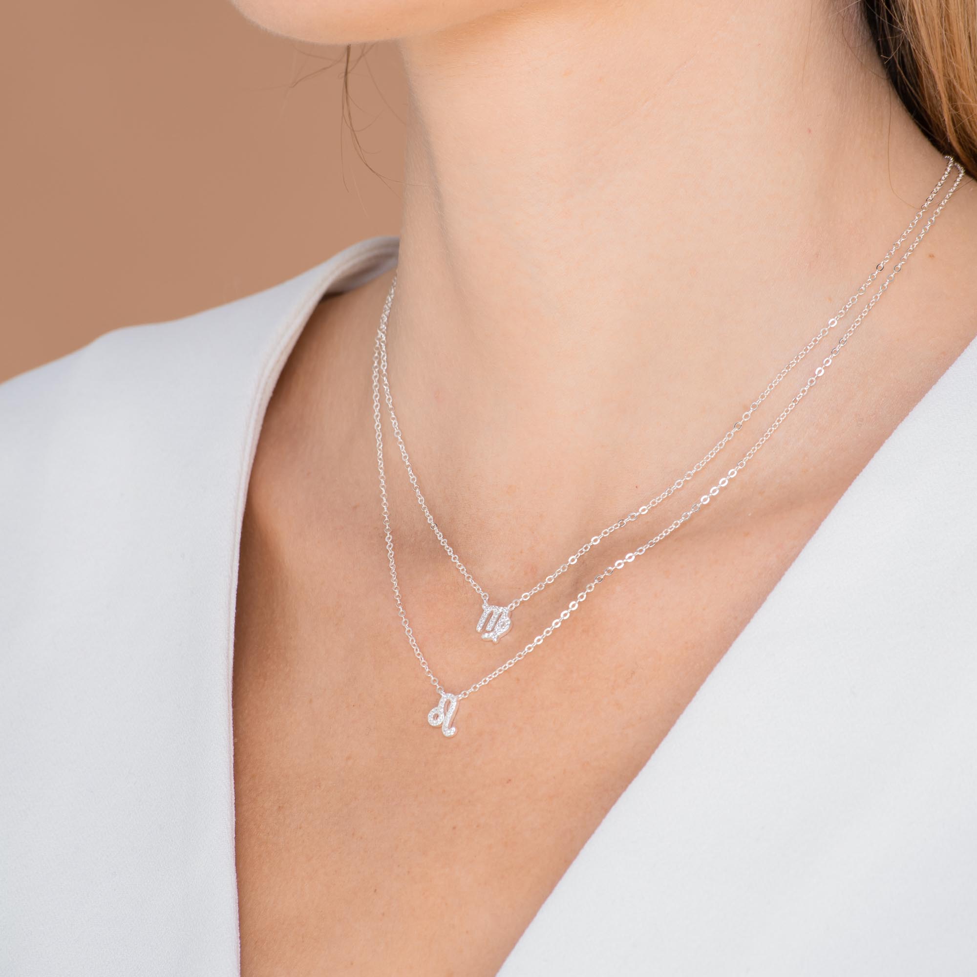 Virgo Sapphire Charm Zodiac Star Sign Necklace