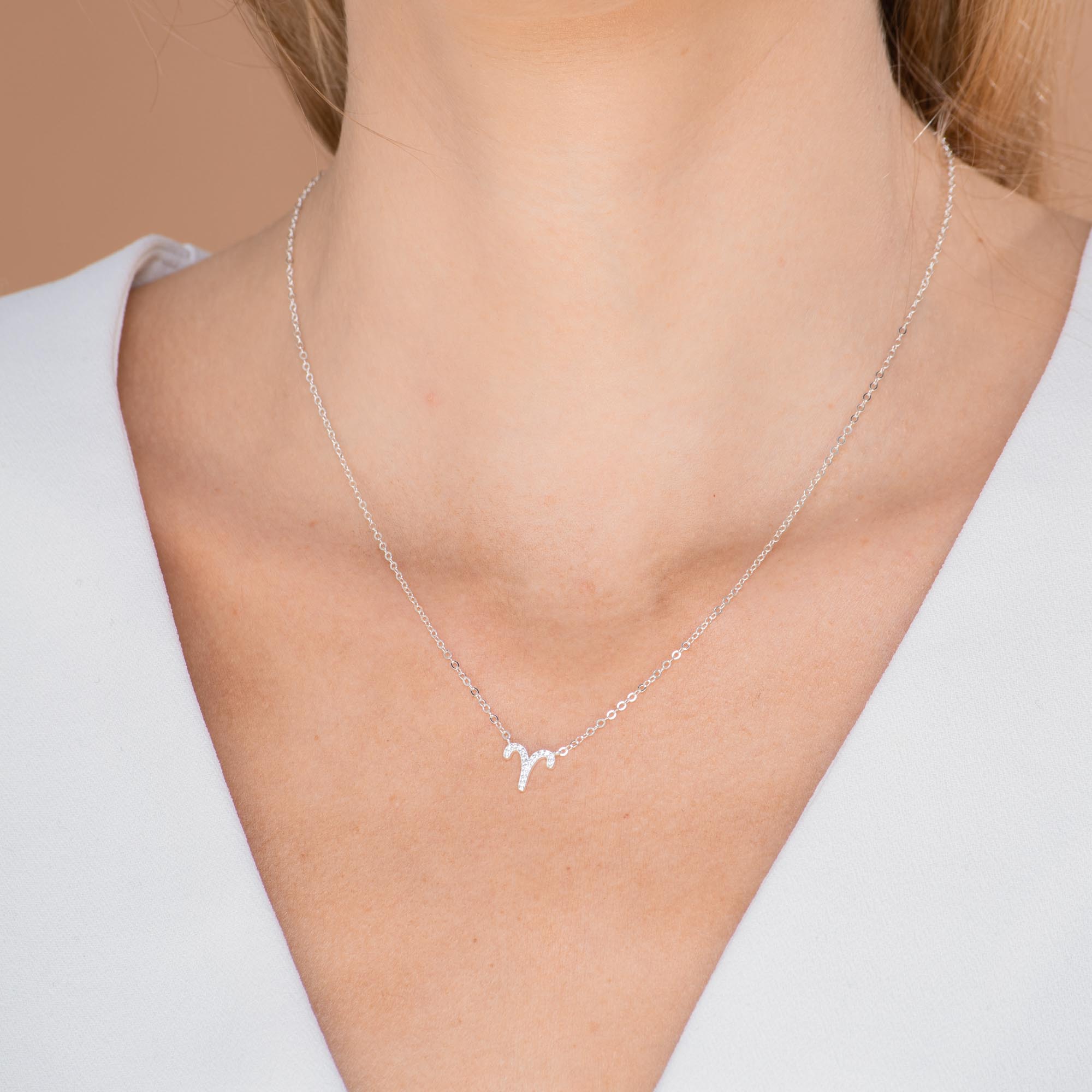 Aries Sapphire Charm Zodiac Star Sign Necklace