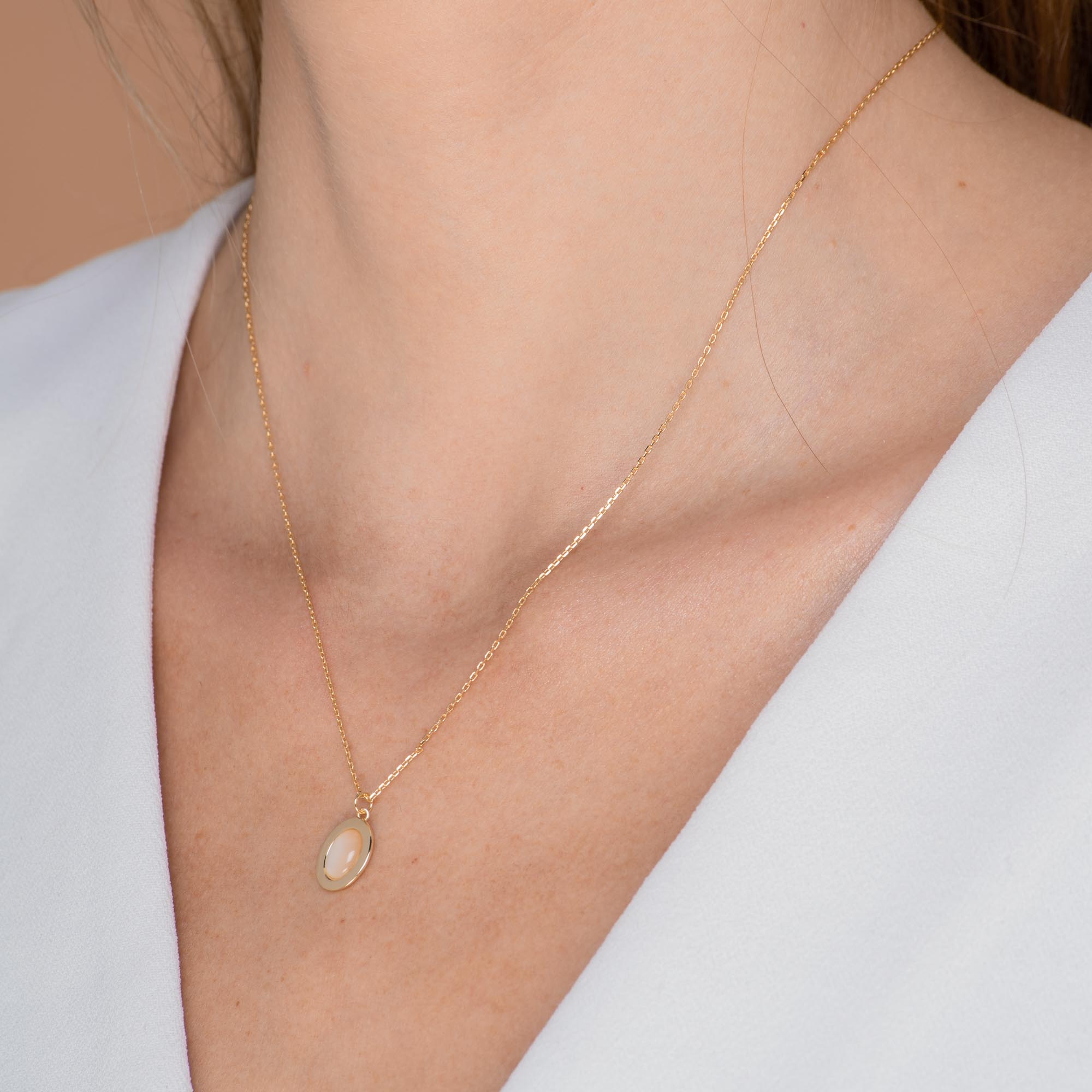 Oval Moonstone Necklace