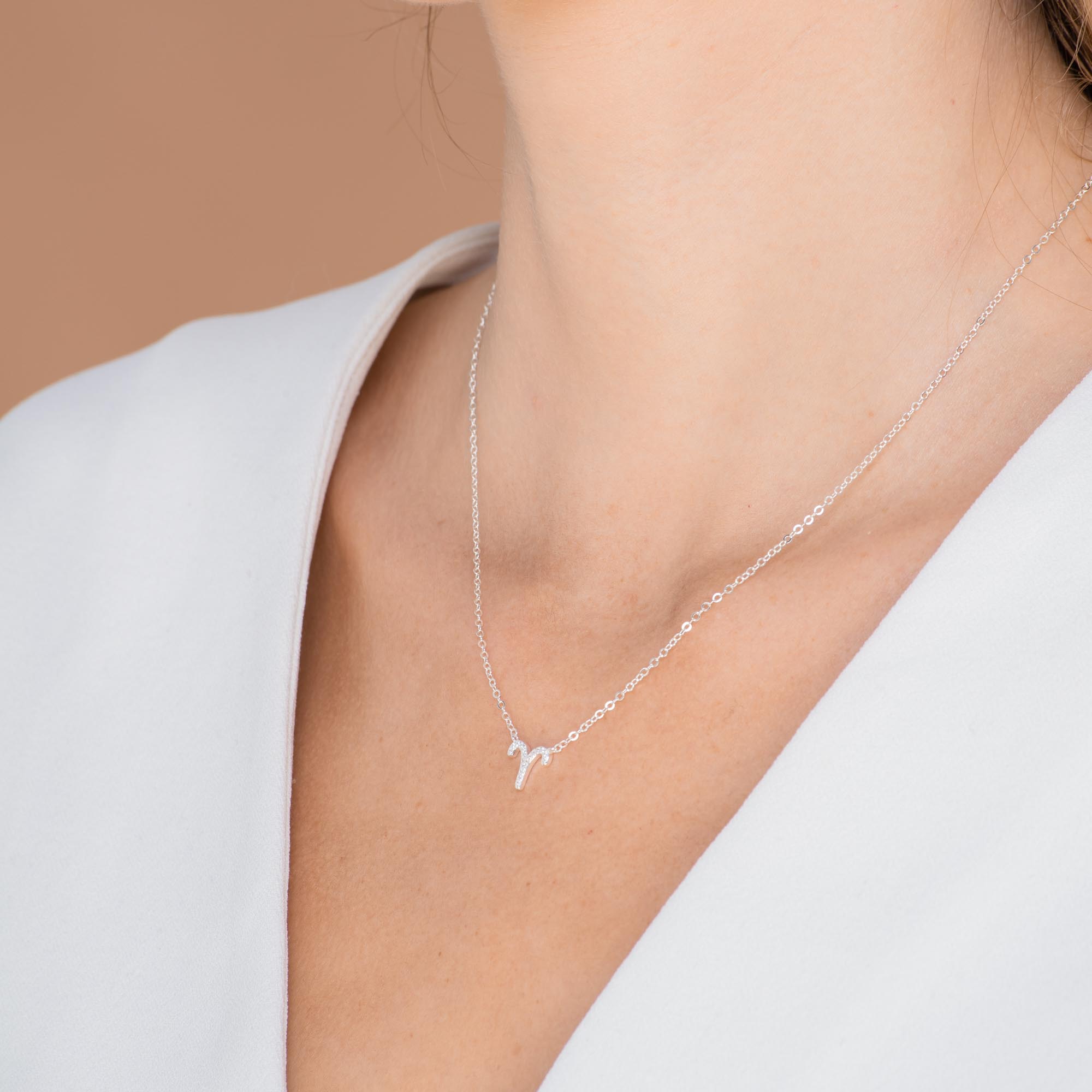 Aries Sapphire Charm Zodiac Star Sign Necklace