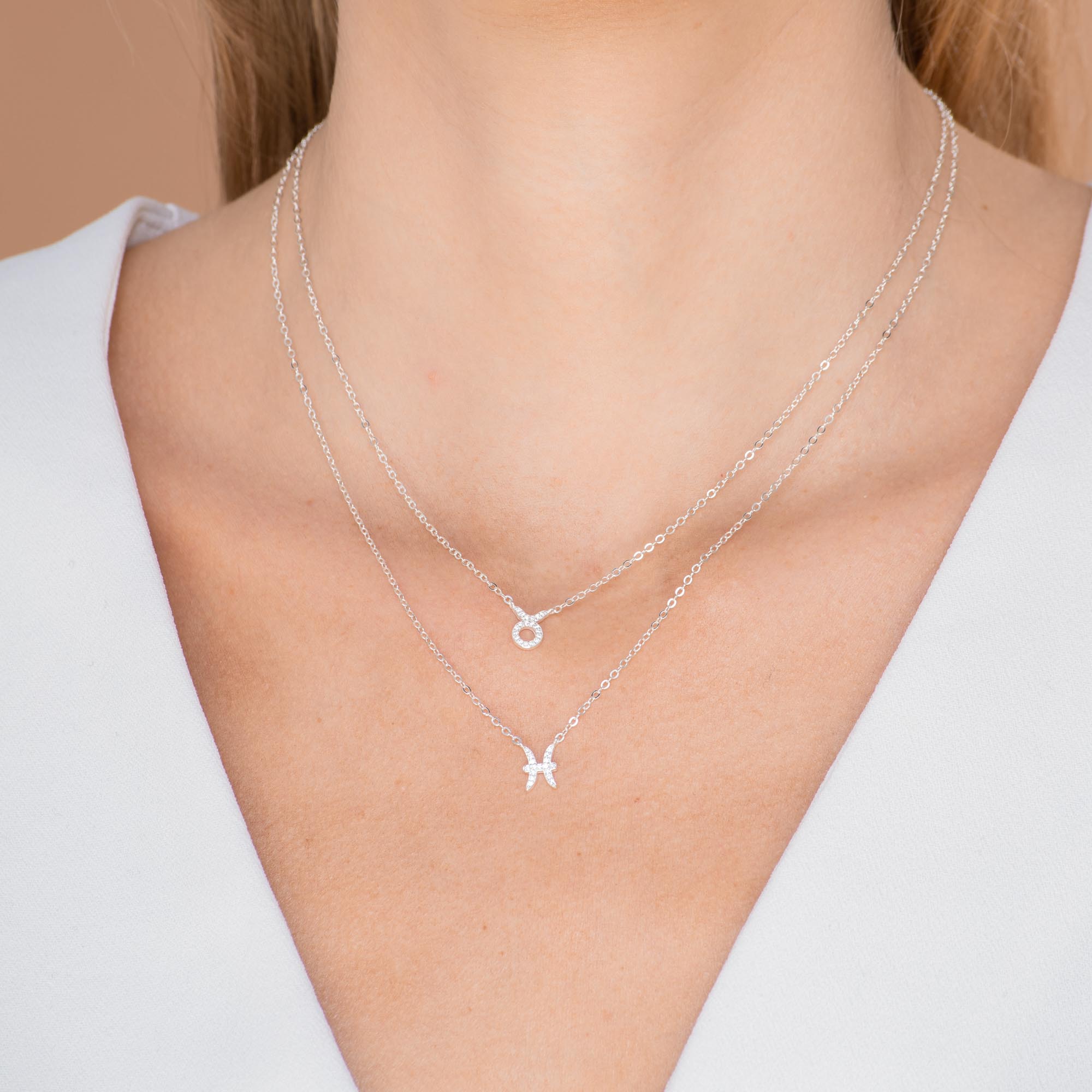 Taurus Sapphire Charm Zodiac Star Sign Necklace