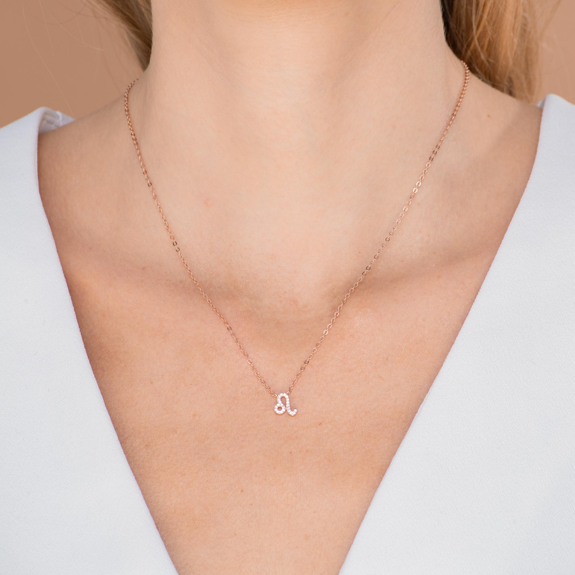 Leo Sapphire Charm Zodiac Star Sign Necklace