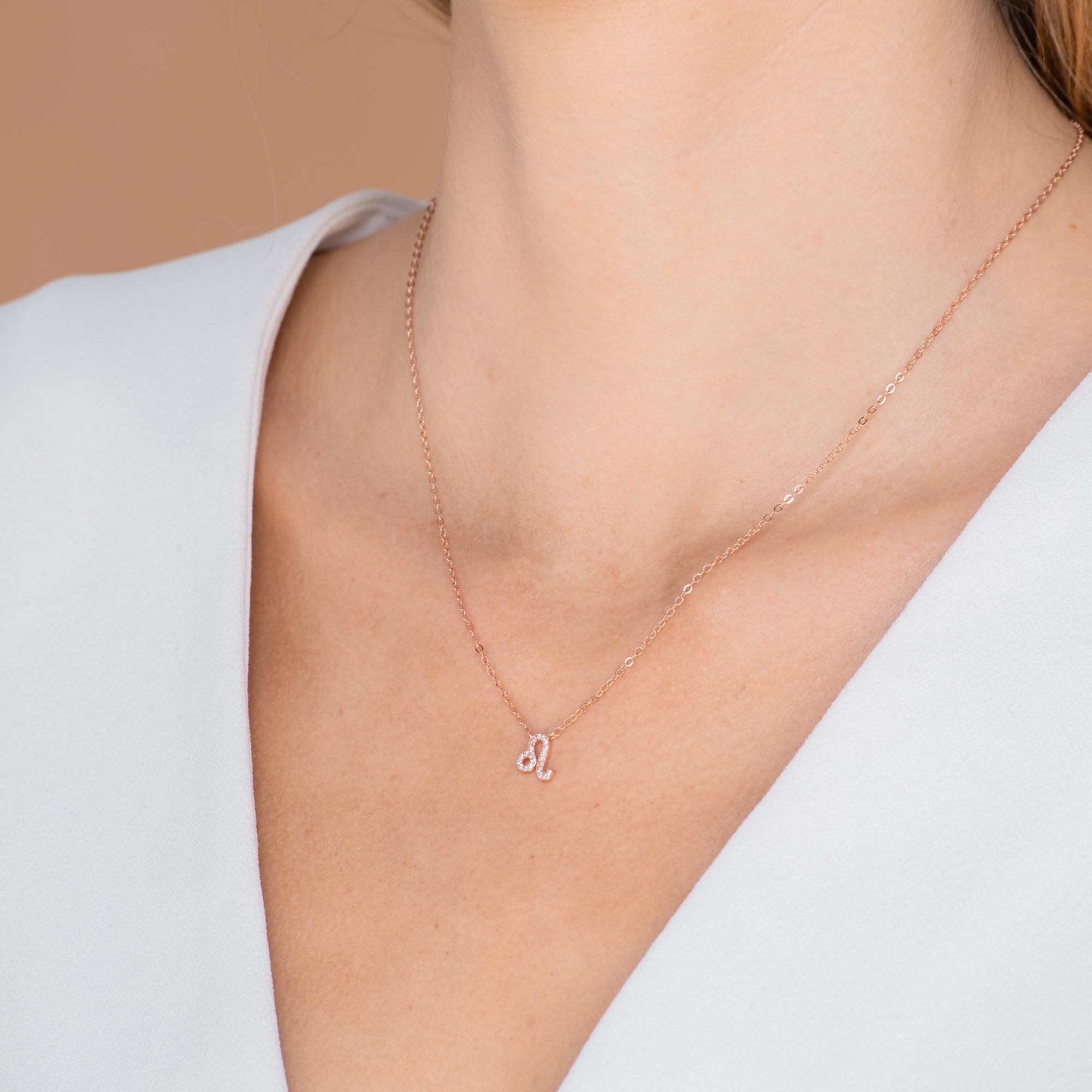 Leo Sapphire Charm Zodiac Star Sign Necklace