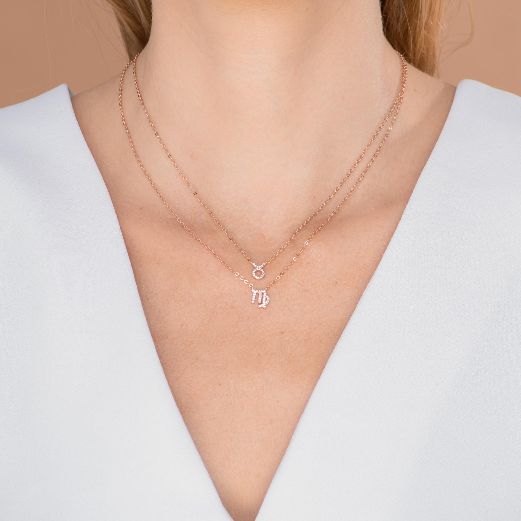 Taurus Sapphire Charm Zodiac Star Sign Necklace