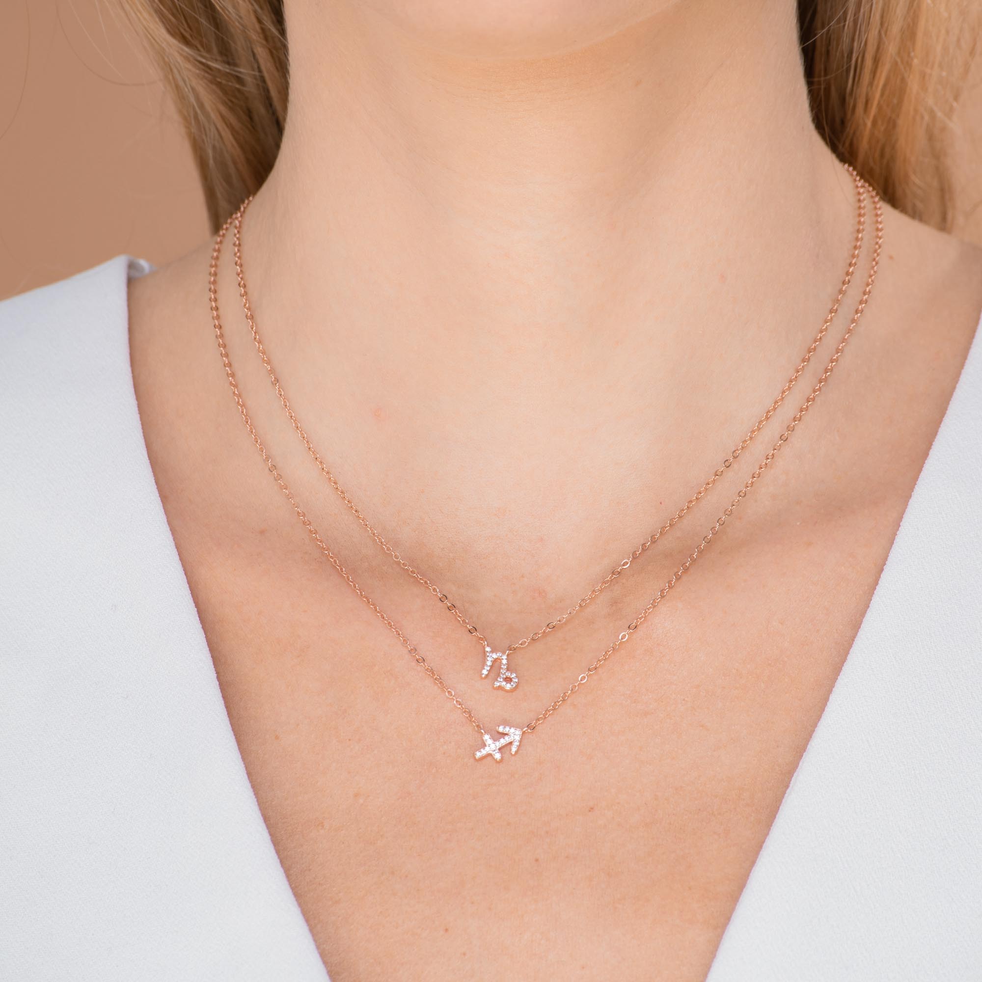 Capricorn Sapphire Charm Zodiac Star Sign Necklace
