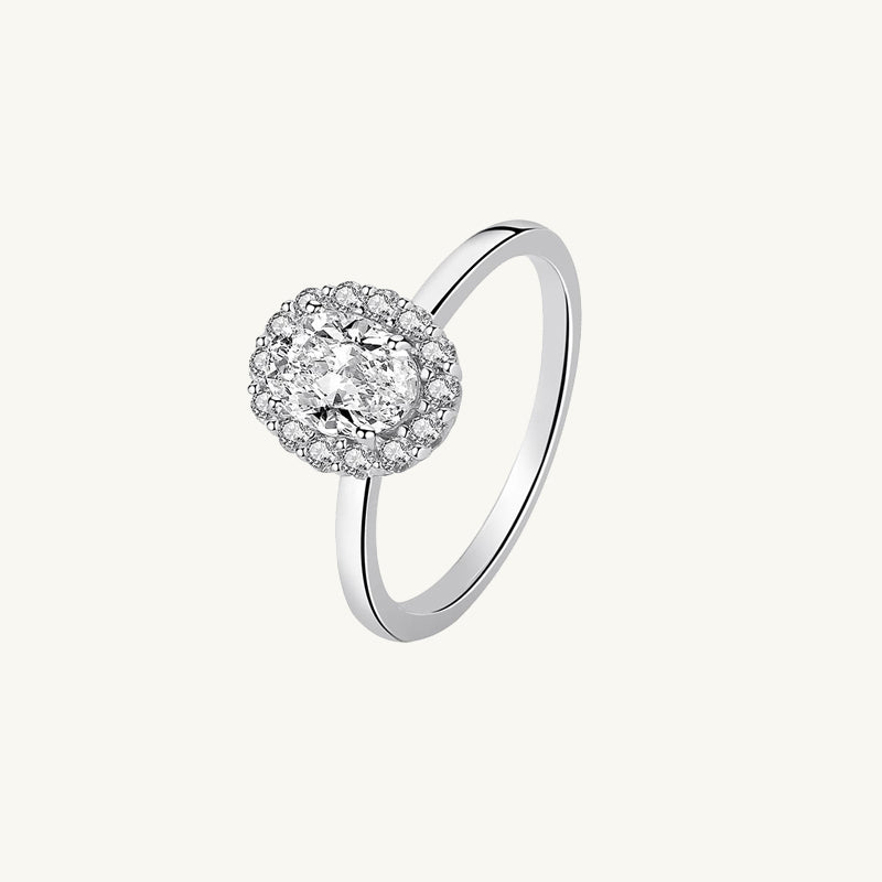 1.0 ct Oval Moissanite Diamond Ring
