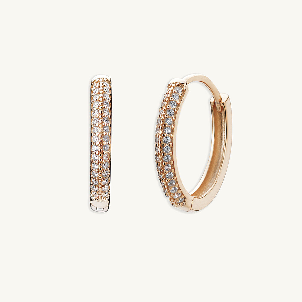 Large Sapphire Pave Hoops