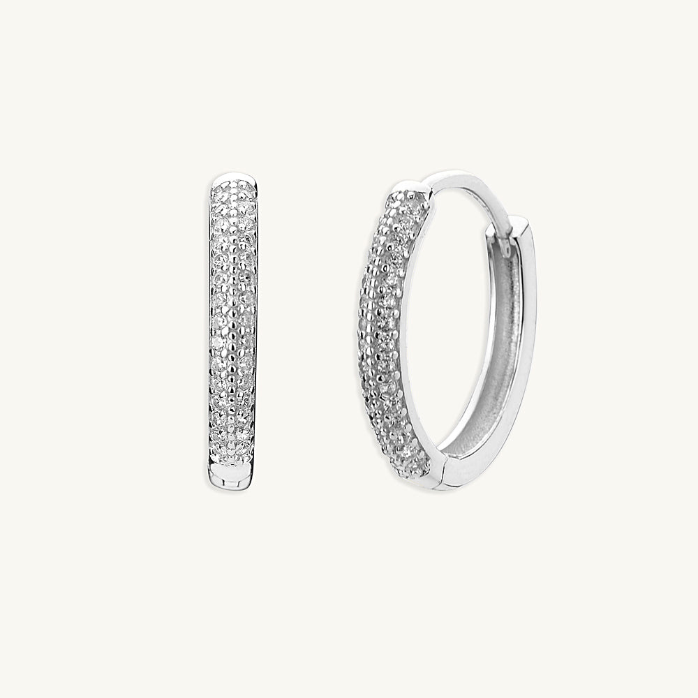 Large Sapphire Pave Hoops