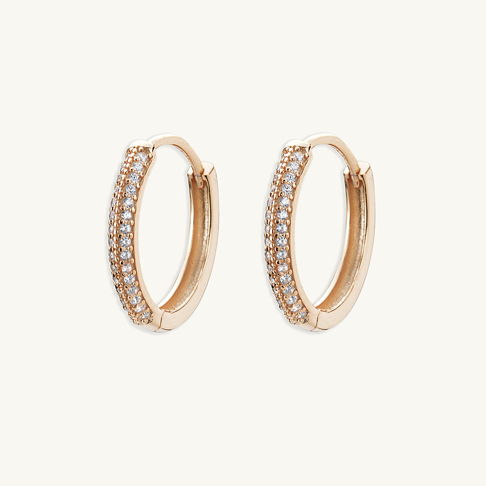 Large Sapphire Pave Hoops