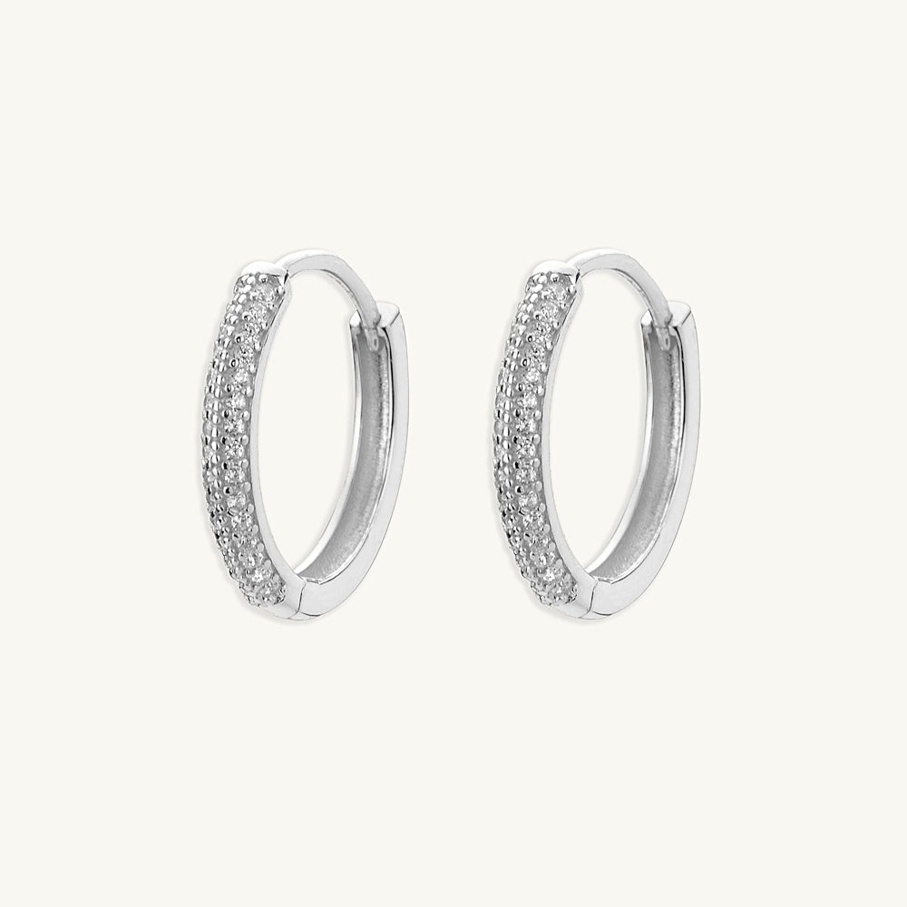 Large Sapphire Pave Hoops