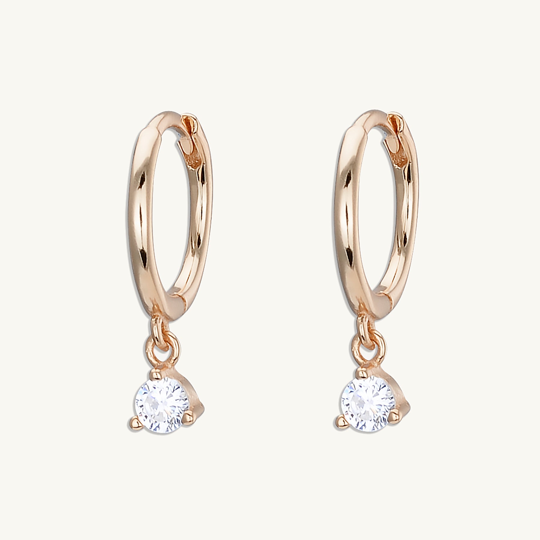 Solitaire Hoop Earrings