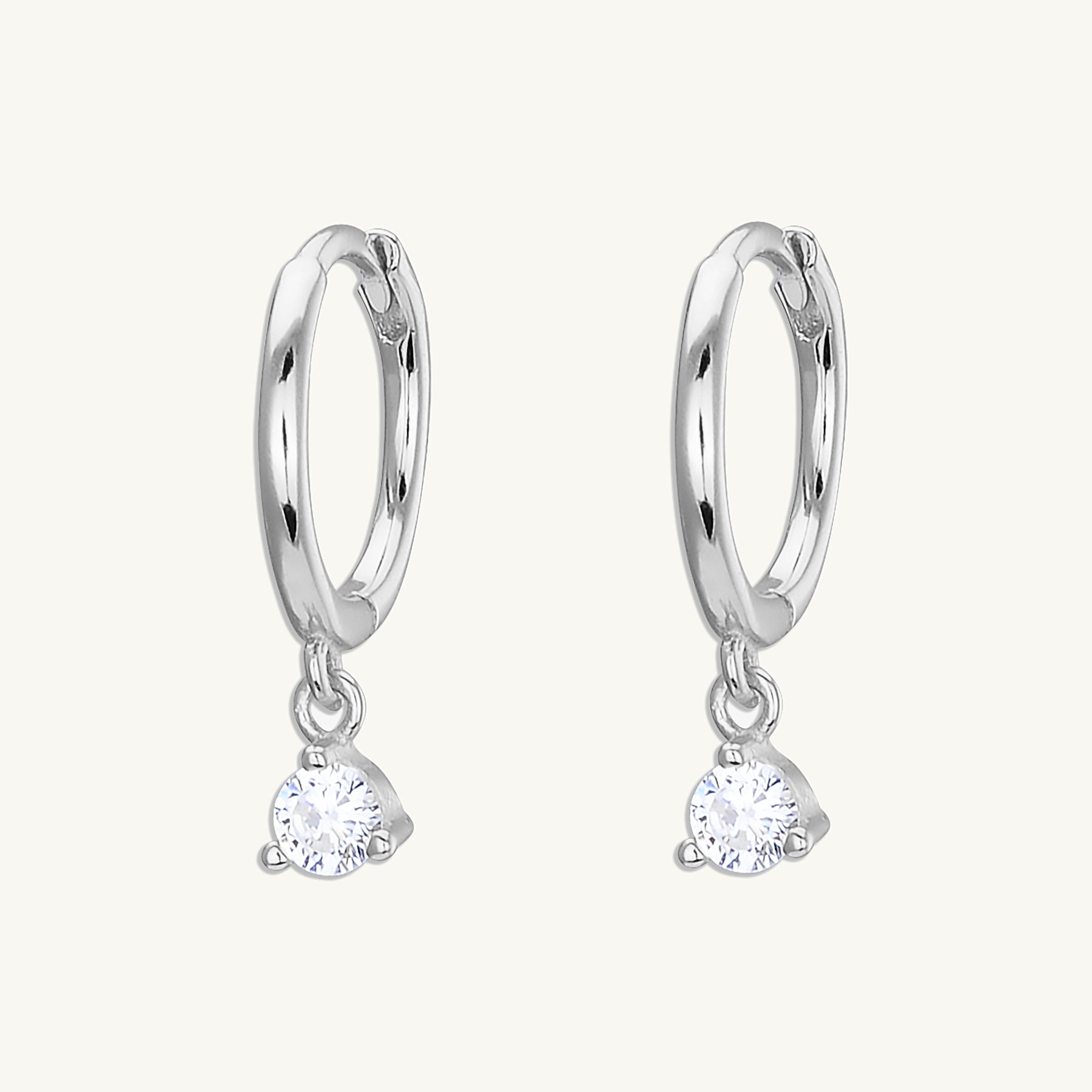 Solitaire Hoop Earrings