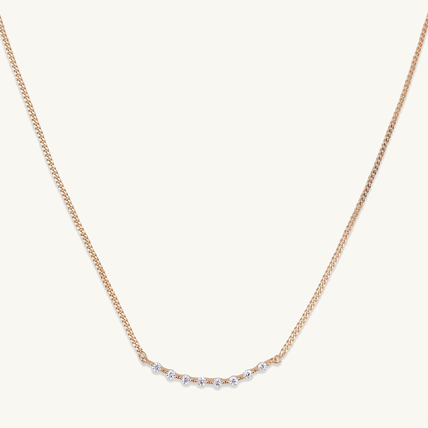 Curved Sapphire Bar Necklace