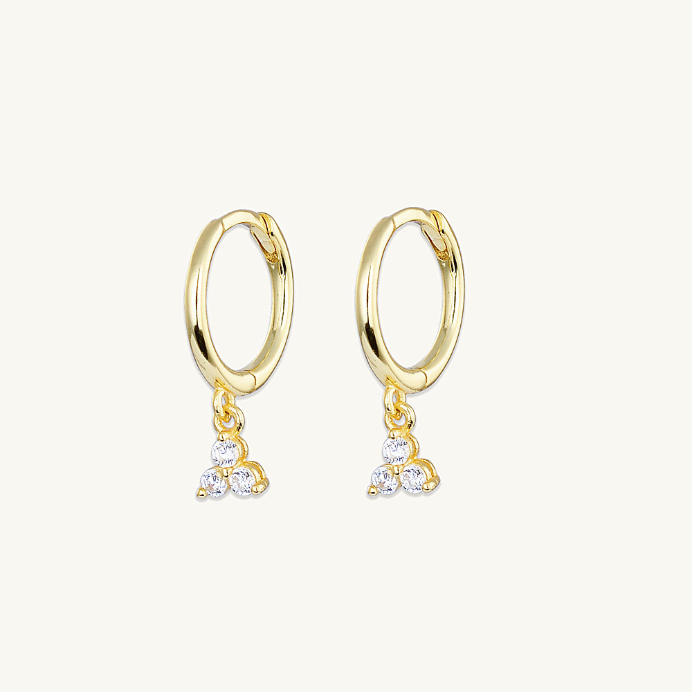 Lotus Dangling Hoop Earrings