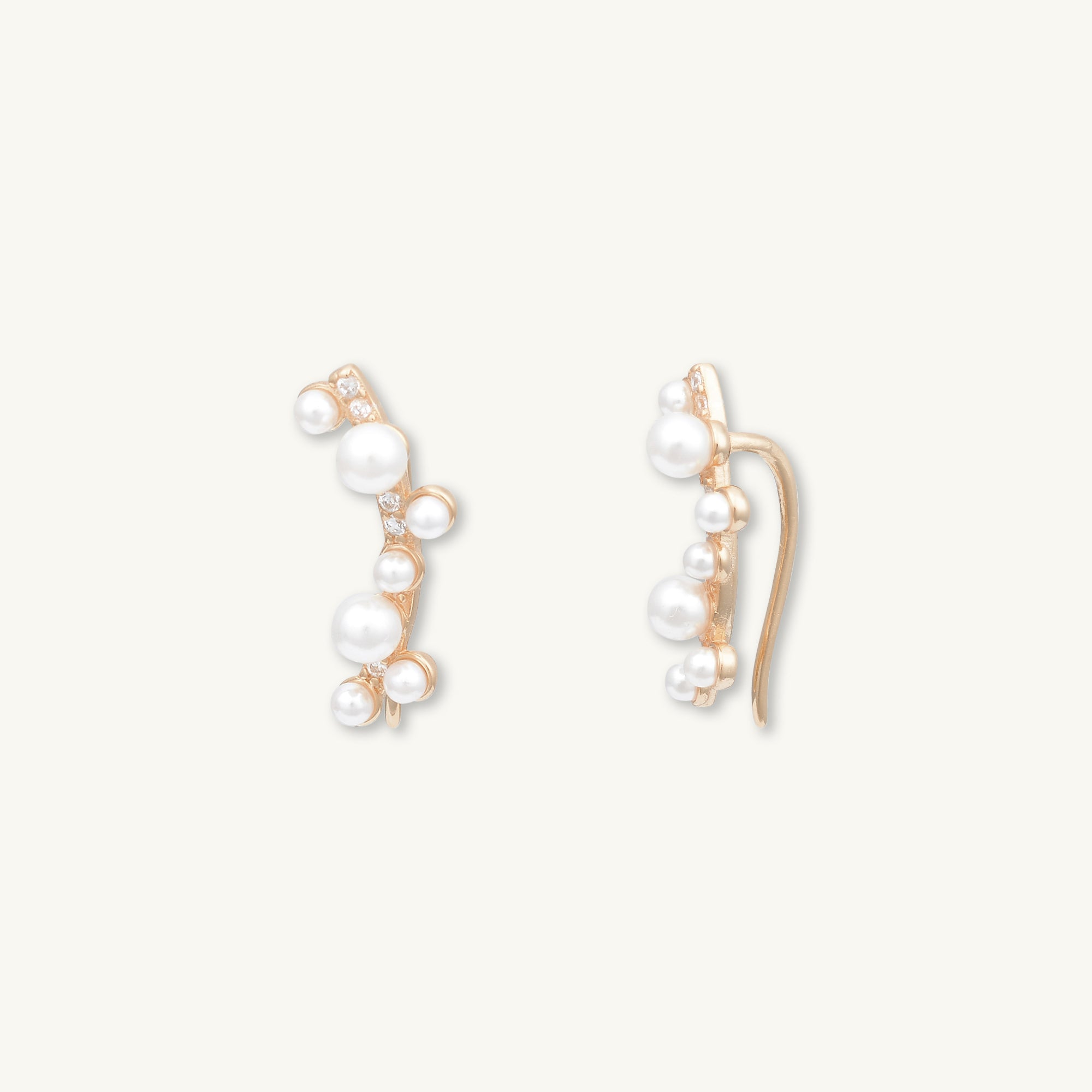 Pearl Climber Hook Earrings