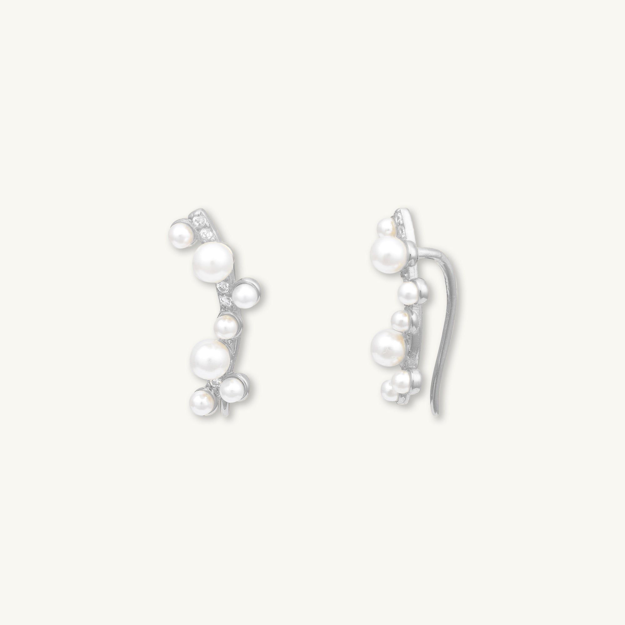 Pearl Climber Hook Earrings