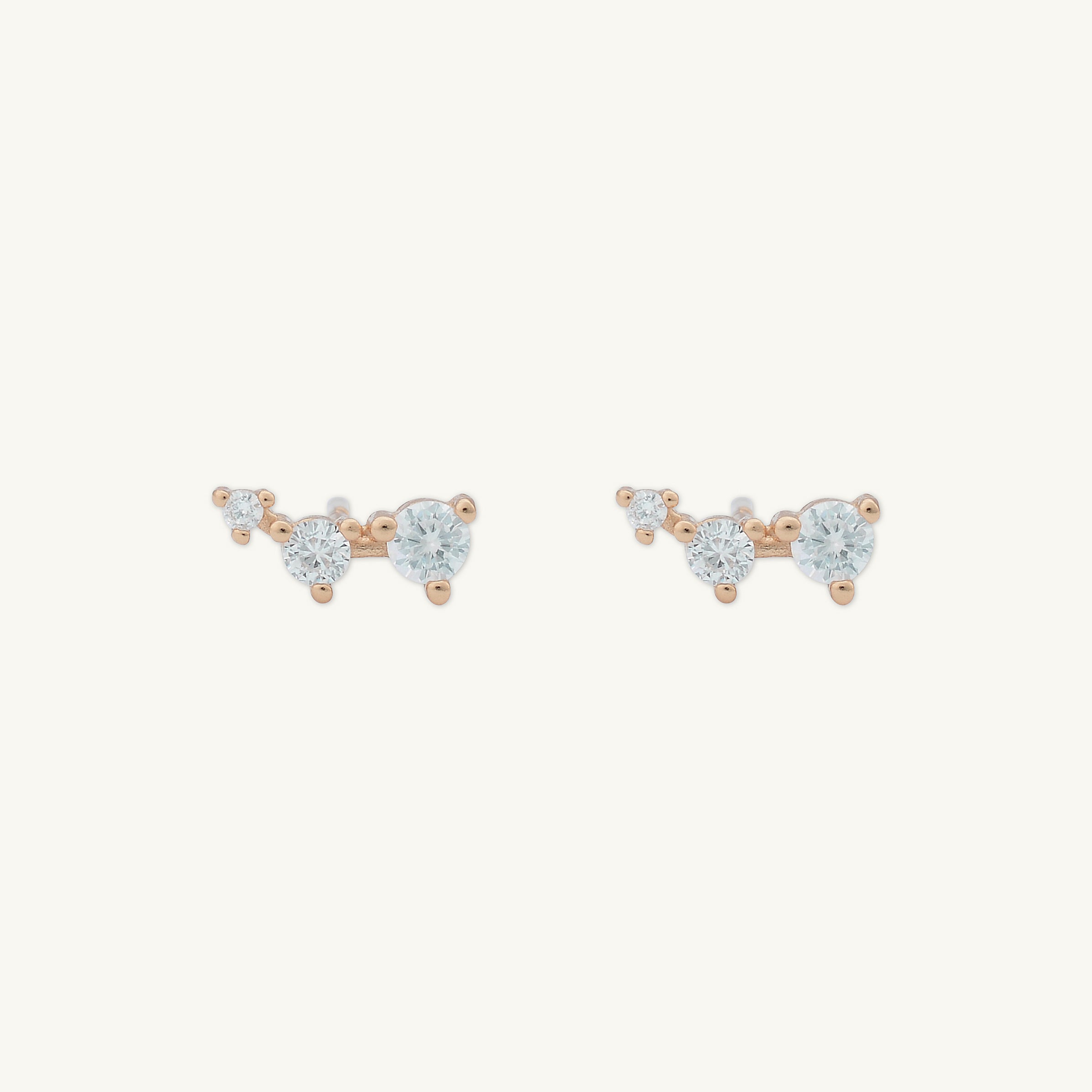 Trio Sapphire Stud Earrings