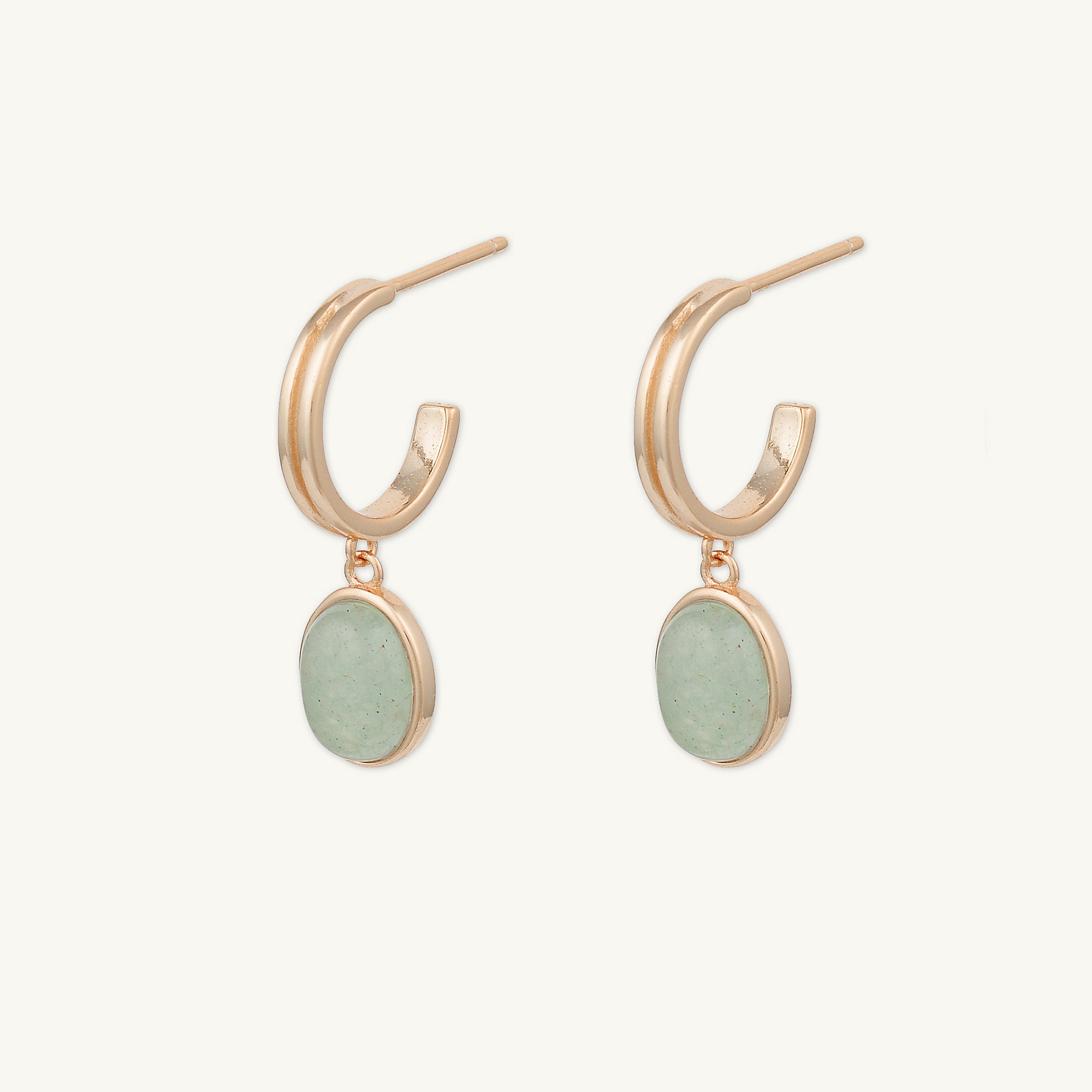 Sage Green Jade Hoop Earrings
