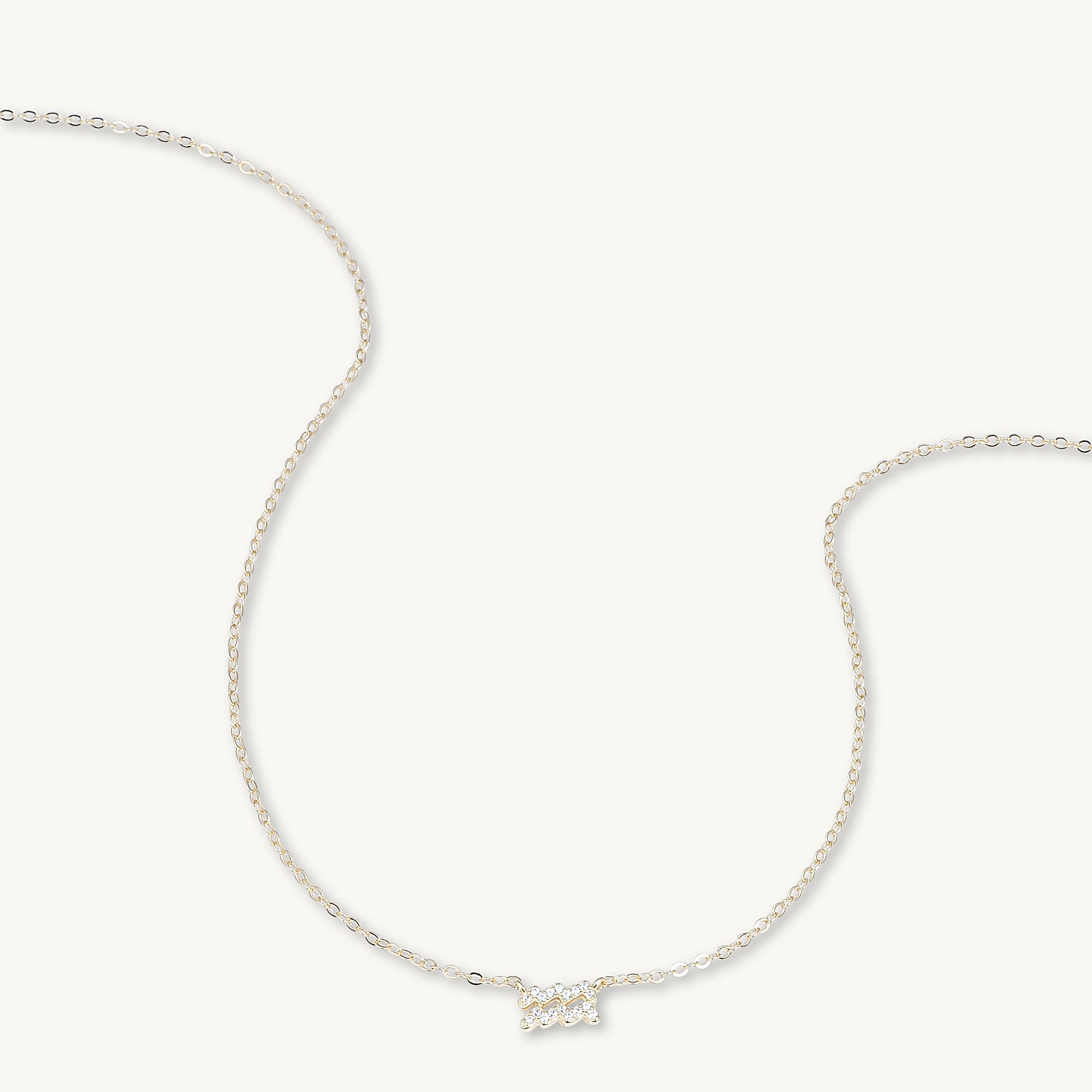 Aquarius Sapphire Charm Zodiac Star Sign Necklace