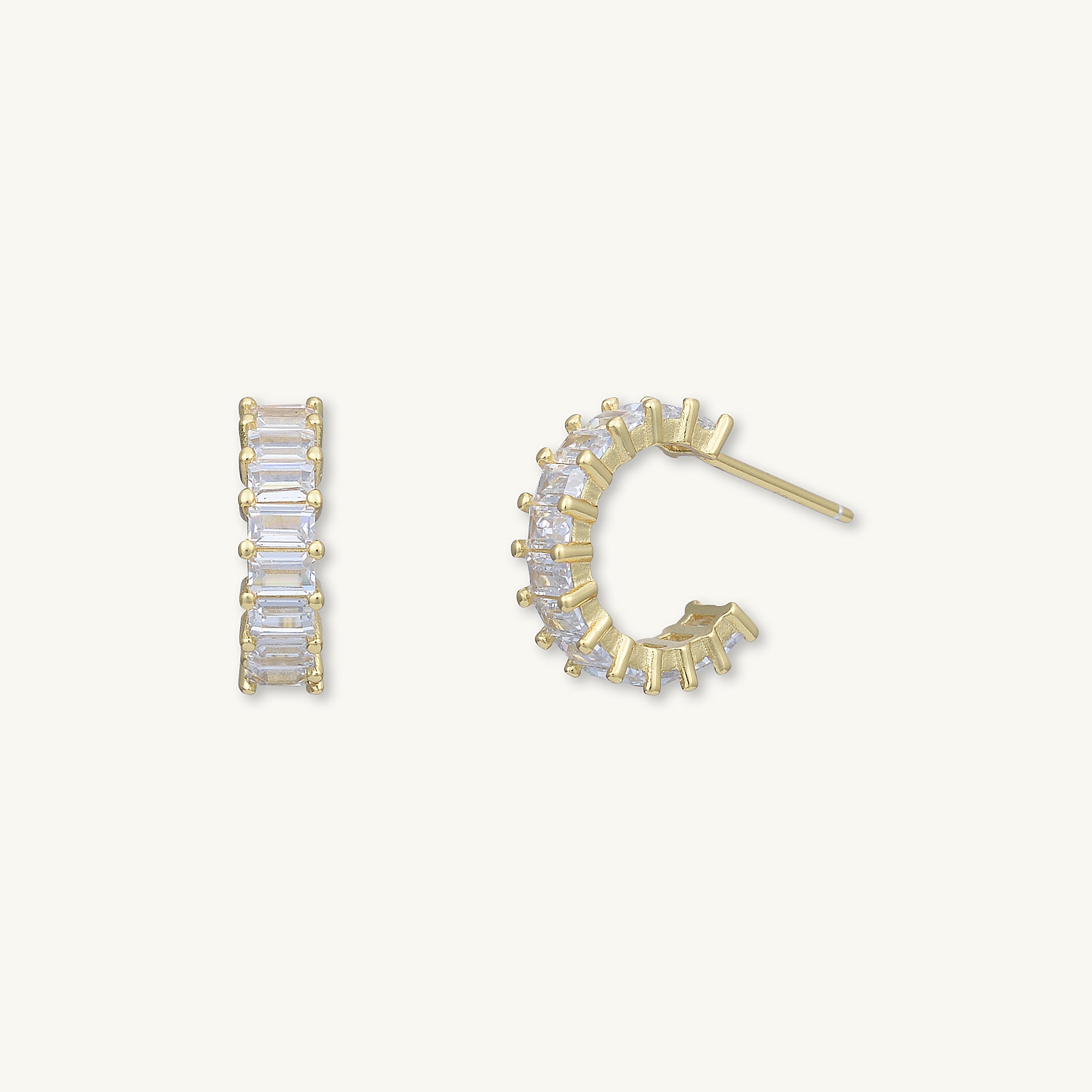 Statement Zirconia Huggie Hoop Earrings