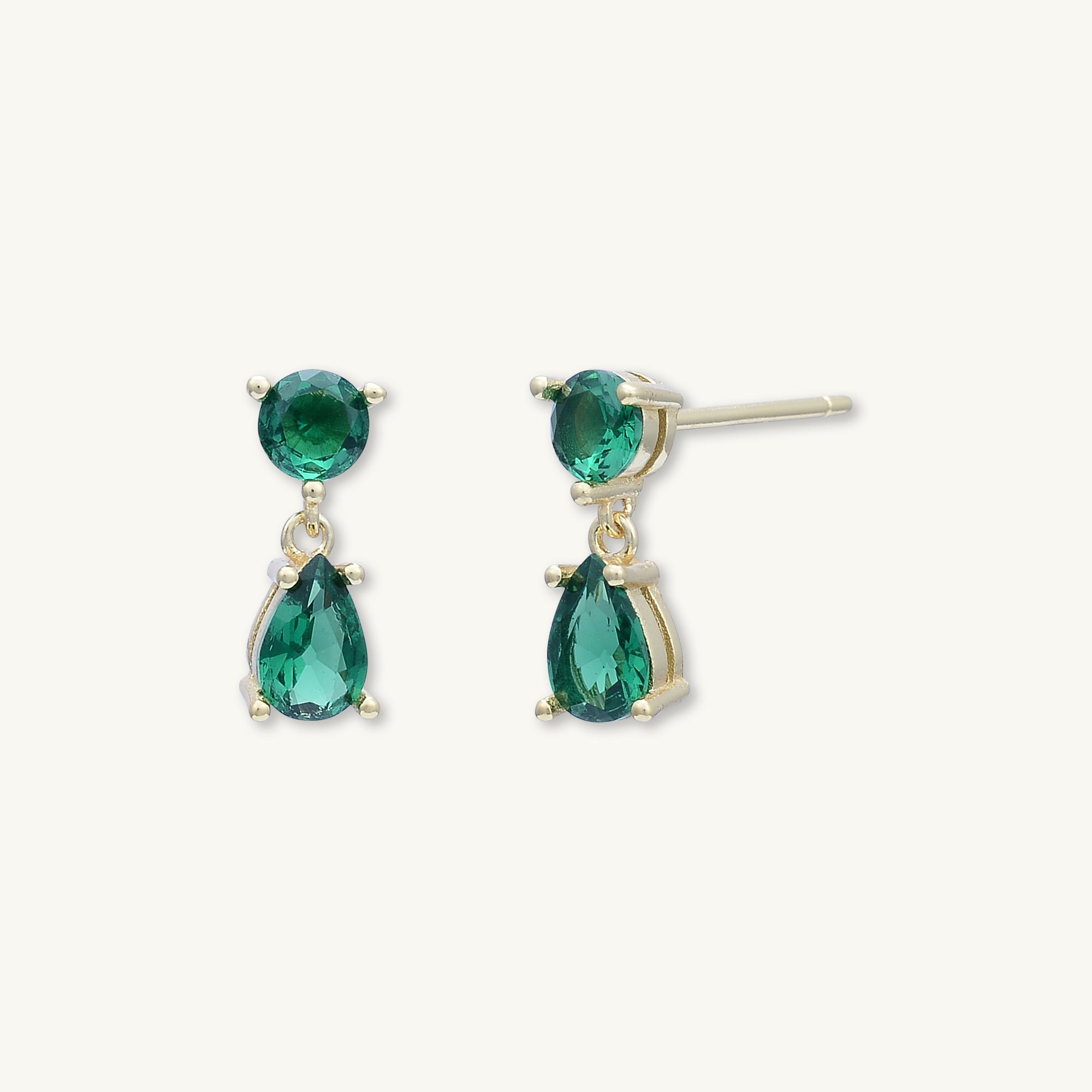 Emerald Teardrop Sapphire Earrings