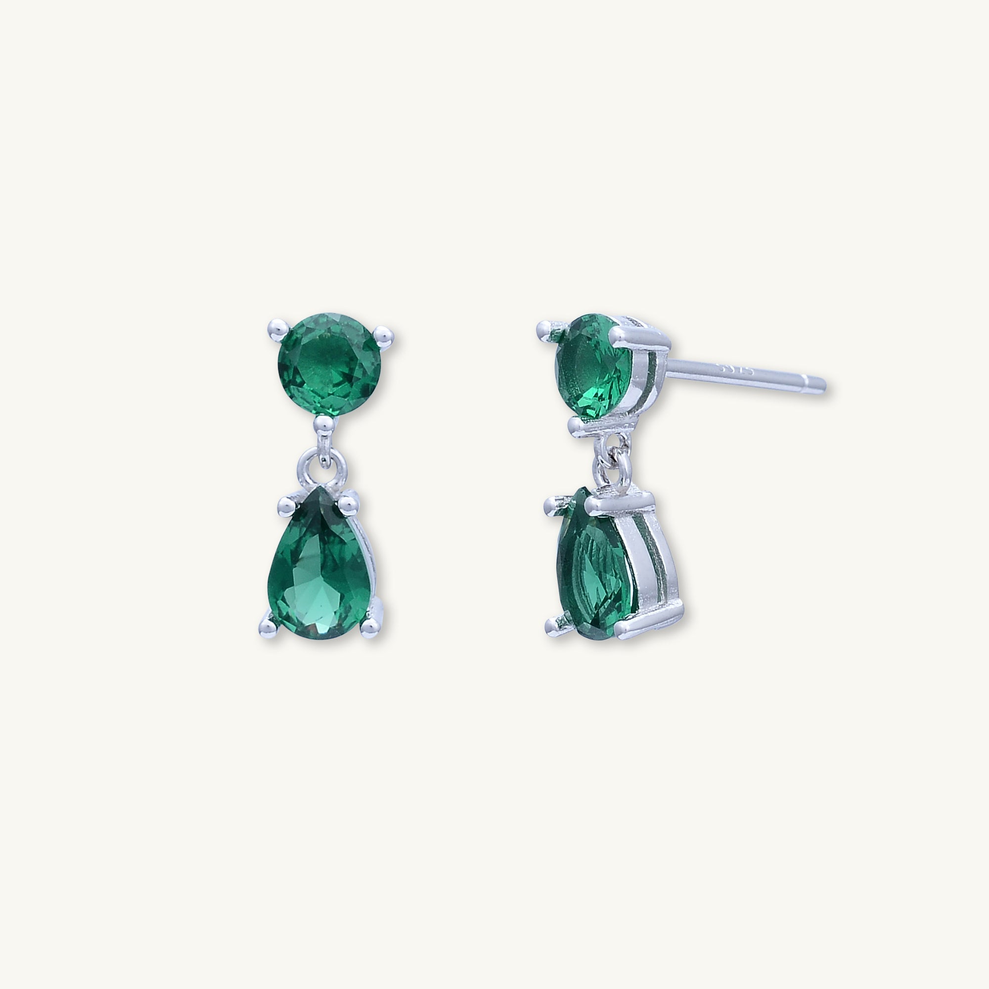 Emerald Teardrop Sapphire Earrings