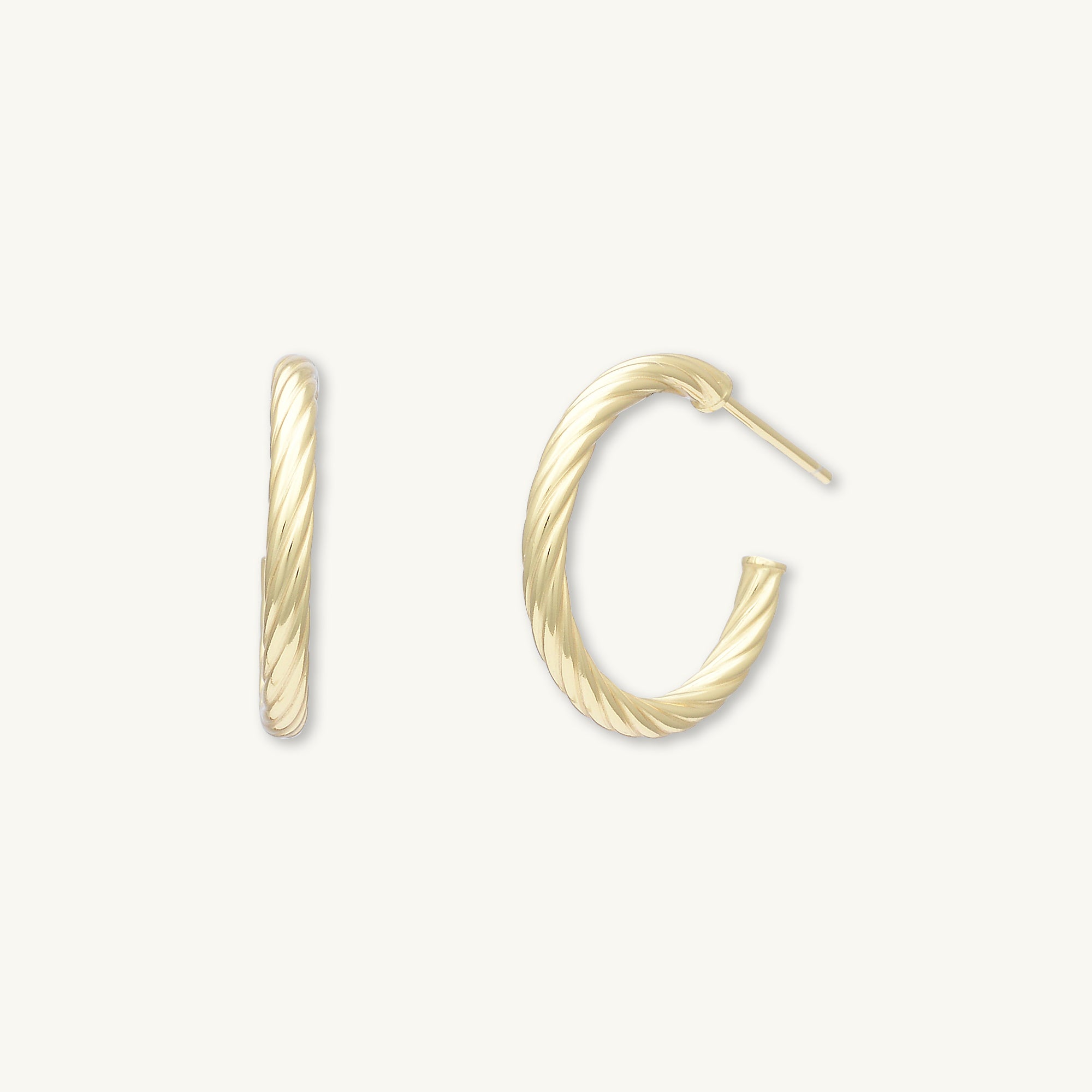 Twist Statement Half Hoop Earrings