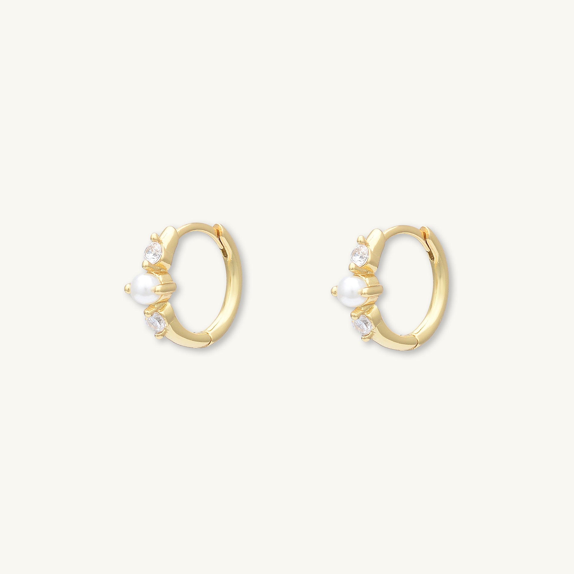 Pearl Sapphire Huggie Earrings