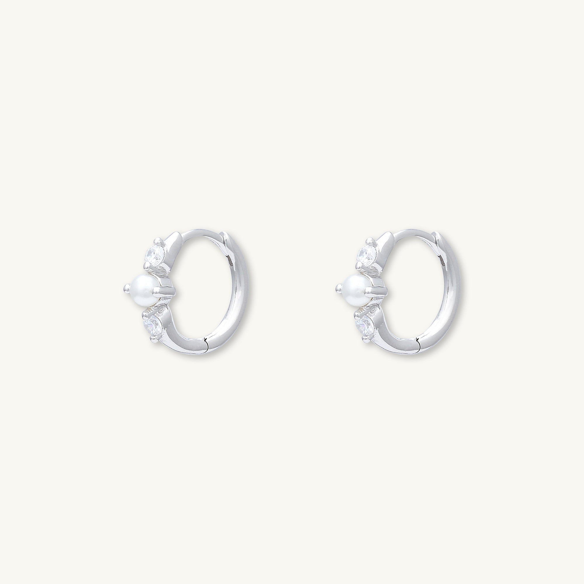 Pearl Sapphire Huggie Earrings