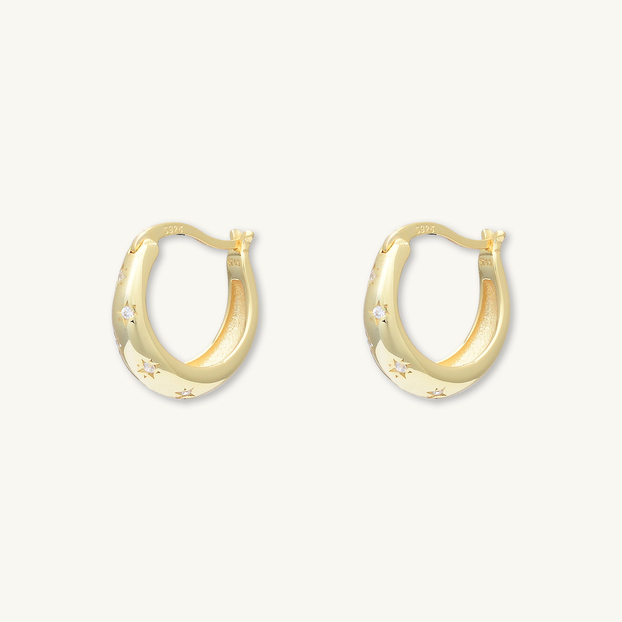 North Star Thick Sapphire Huggie Earrings