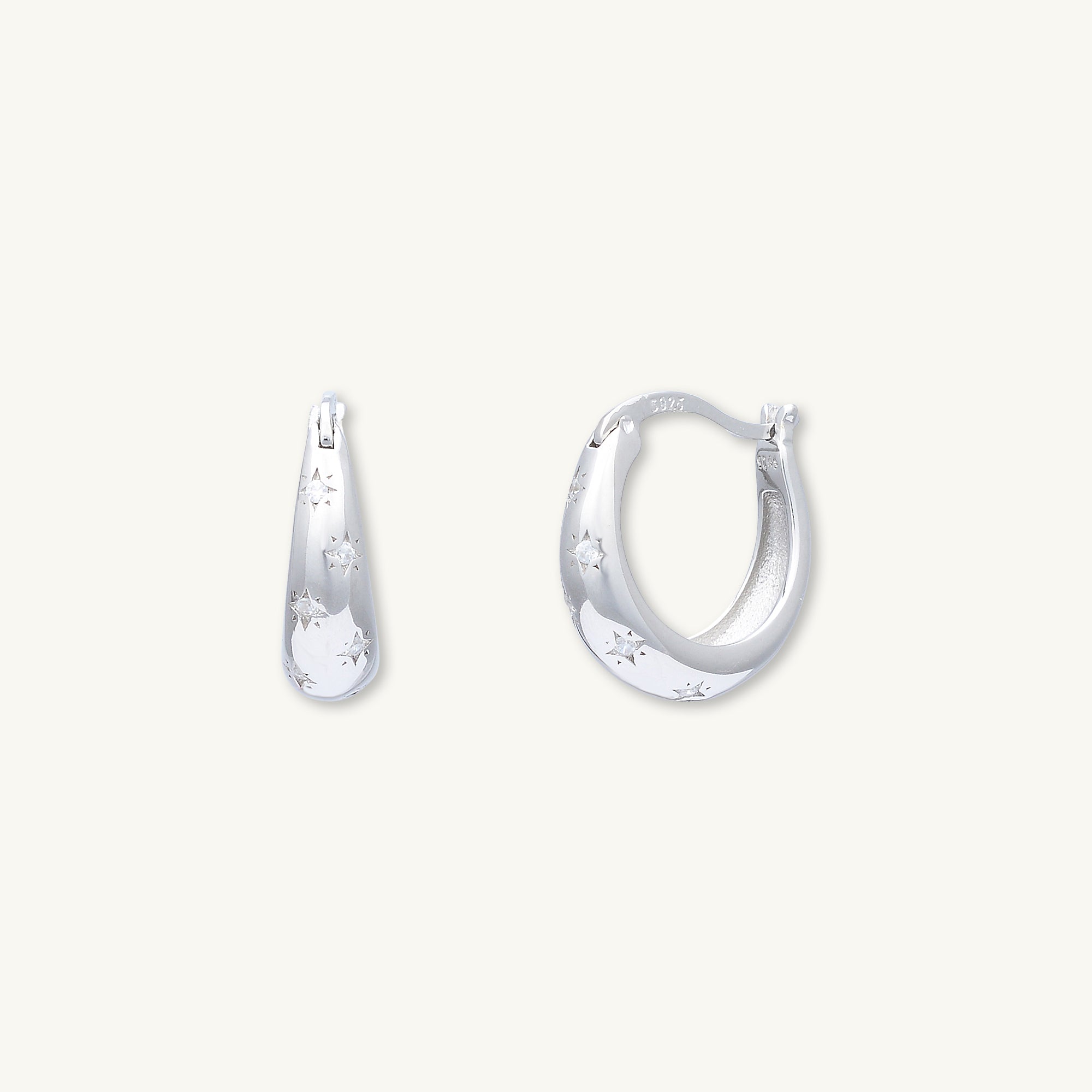 North Star Thick Sapphire Huggie Earrings