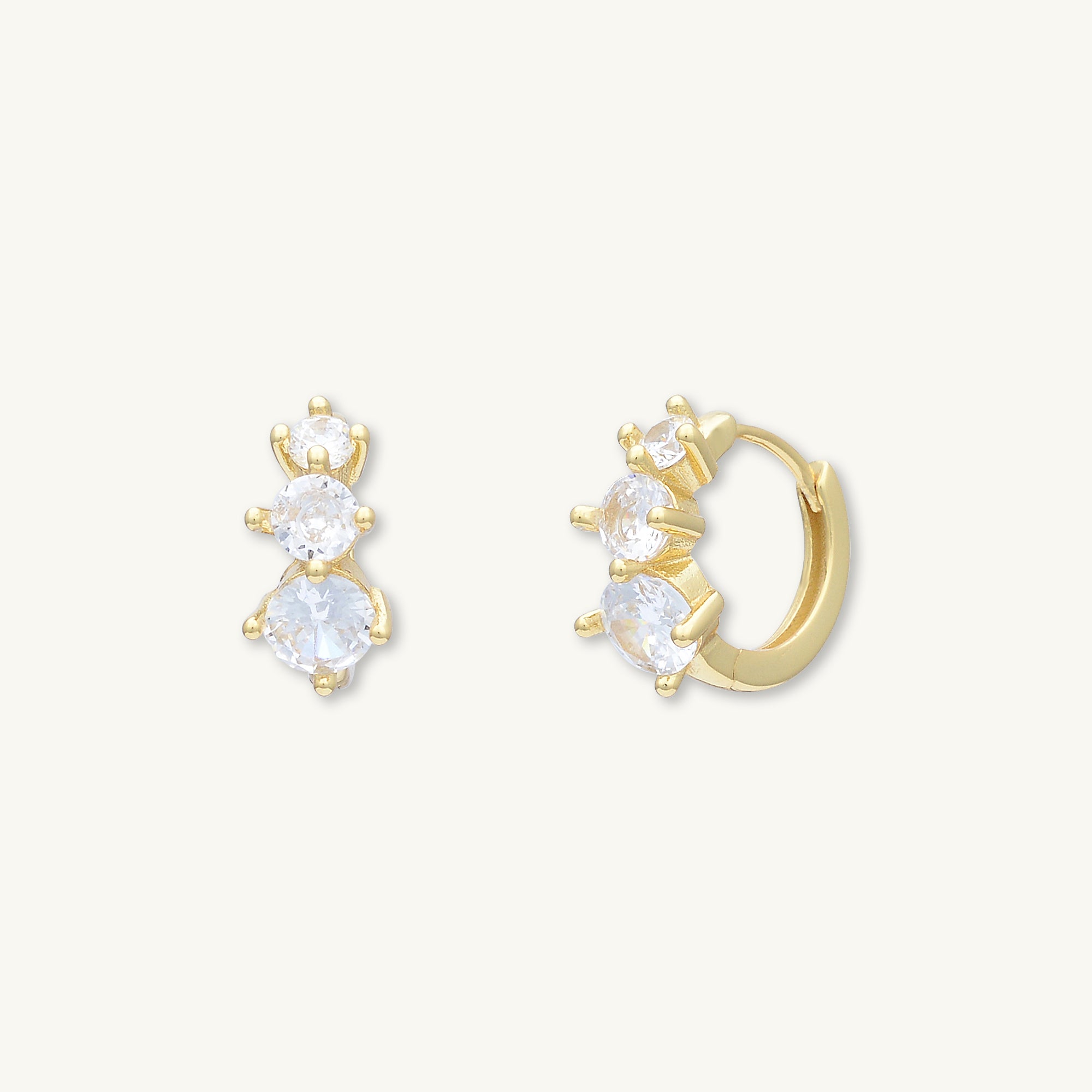 Trio Sapphire Huggie Earrings