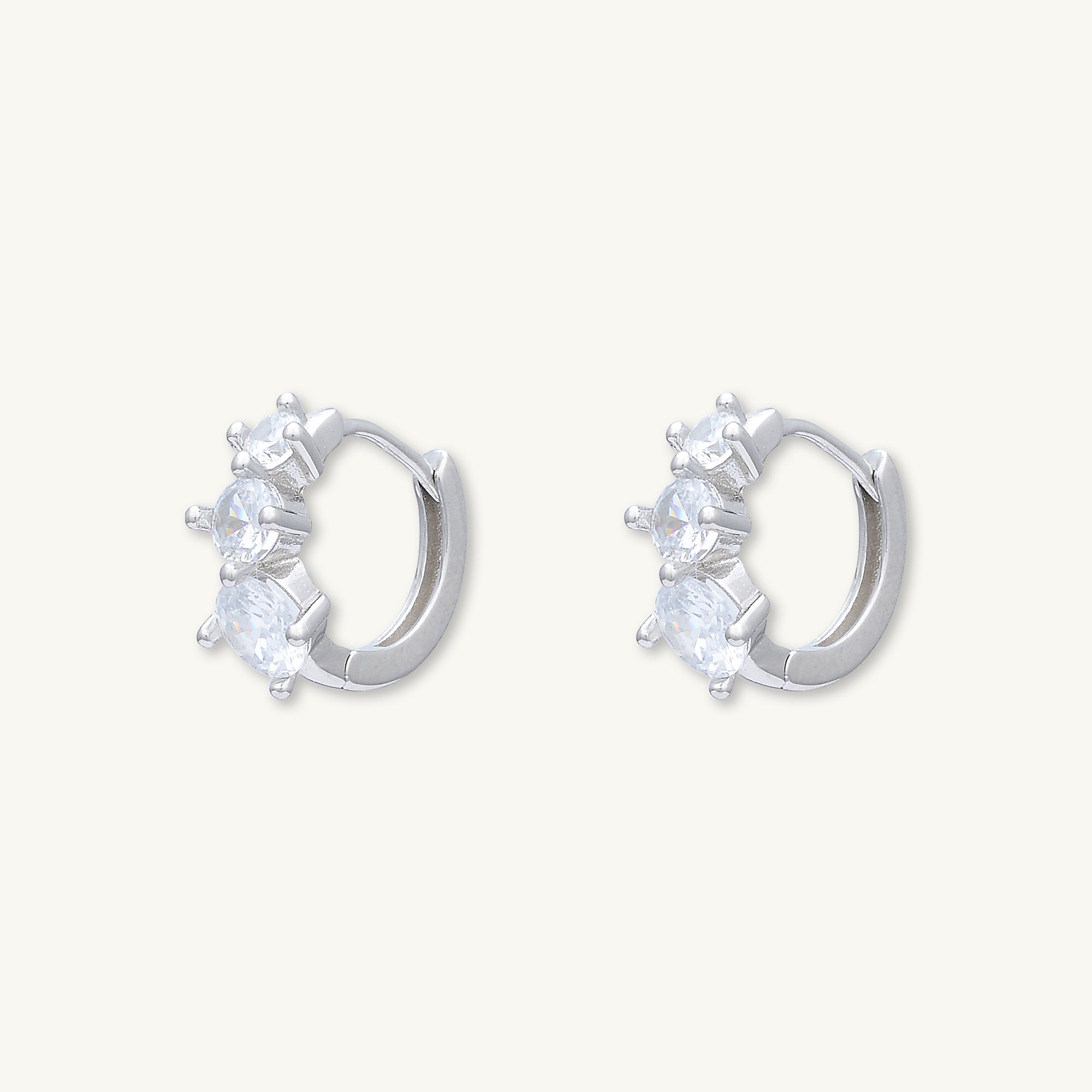 Trio Sapphire Huggie Earrings