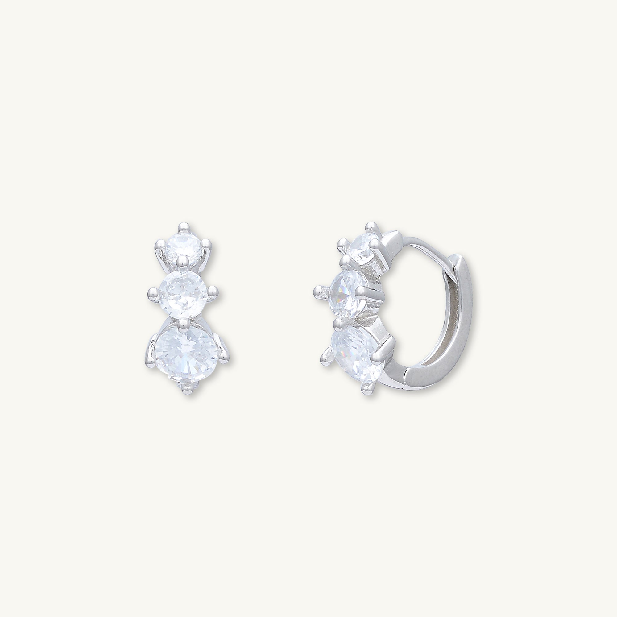 Trio Sapphire Huggie Earrings