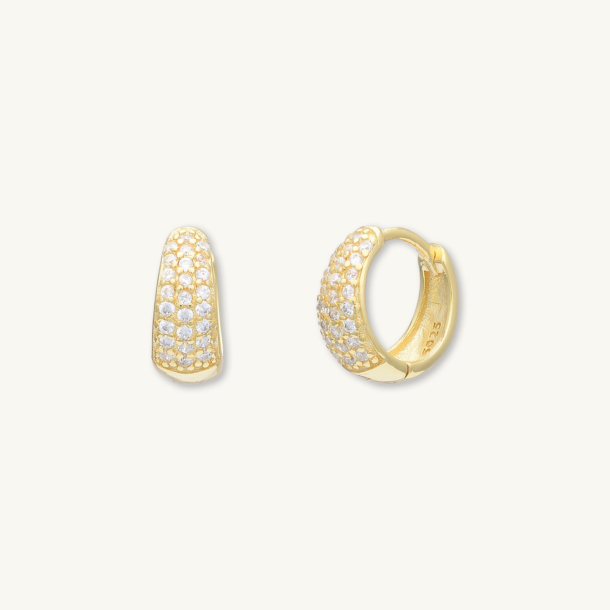 Sapphire Thick Dome Huggie Earrings