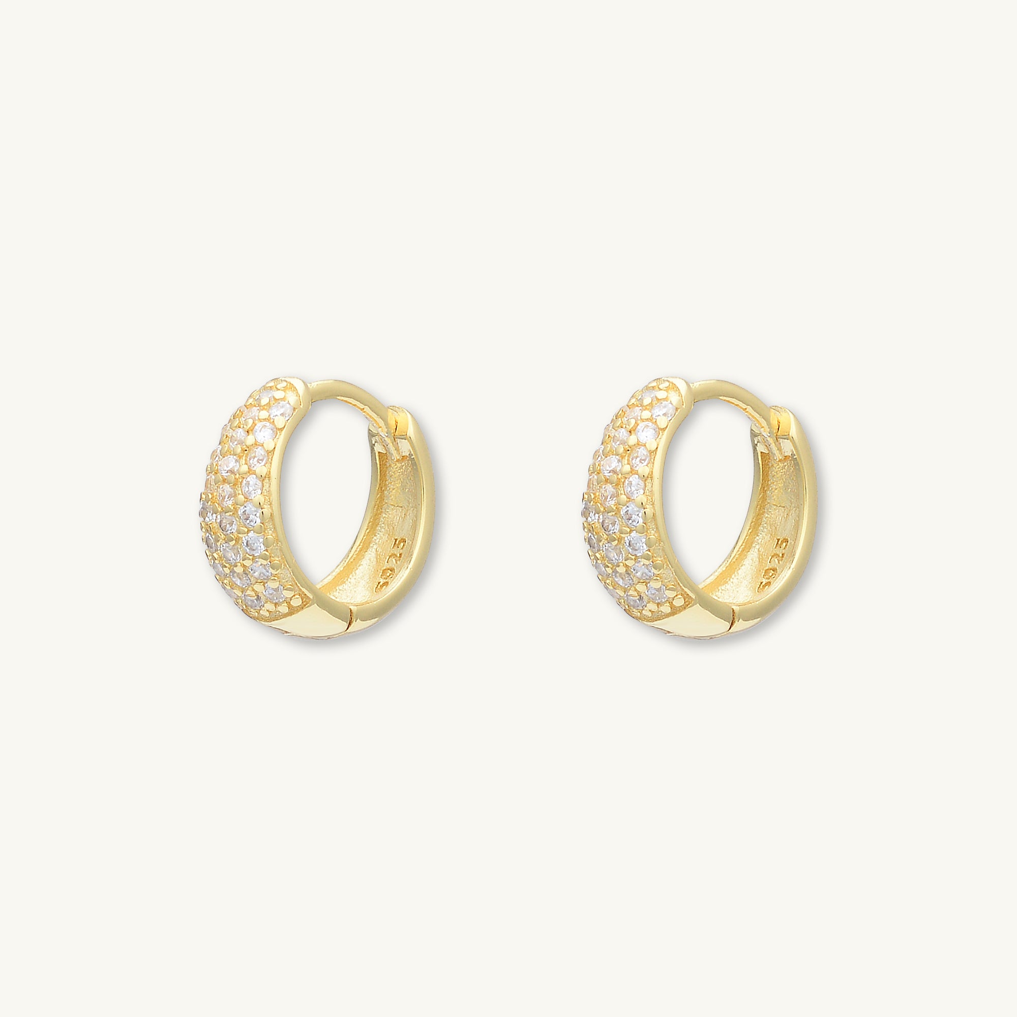 Sapphire Thick Dome Huggie Earrings
