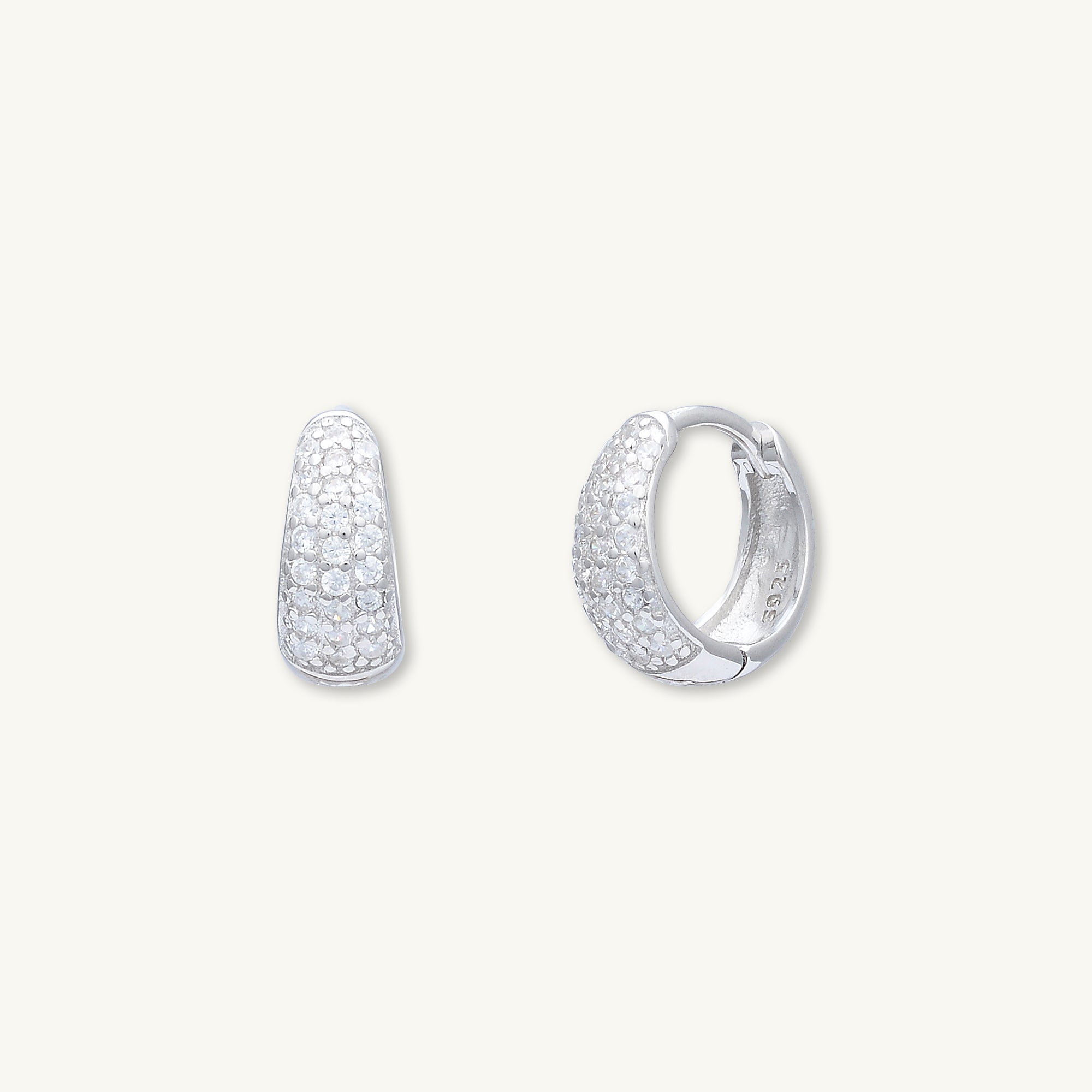 Sapphire Thick Dome Huggie Earrings